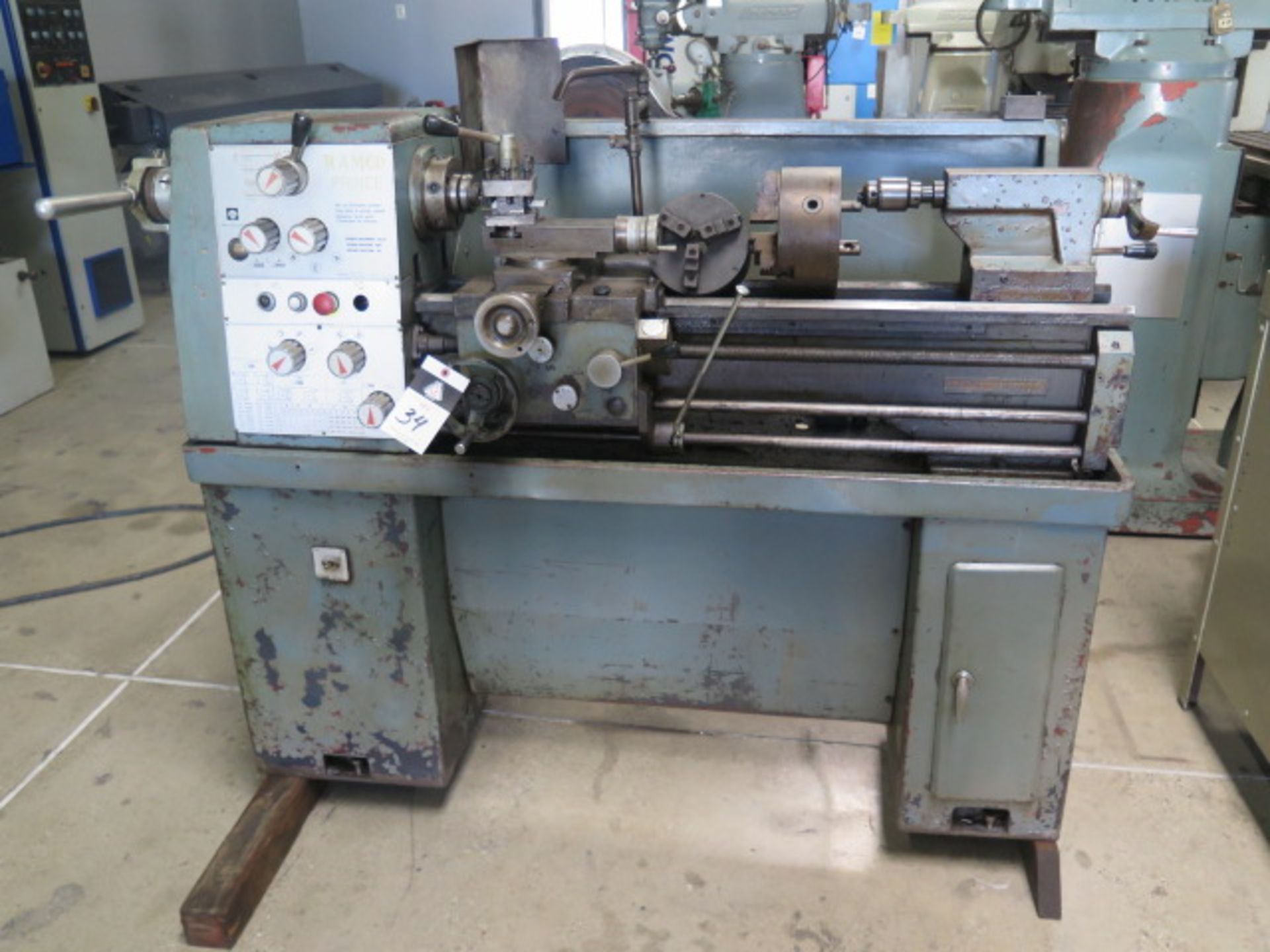 Ramco "Prince" 11" x 30" Geared Head Lathe s/n 4064 w/ 105-2000 RPM, Inch/mm Threading, Tailstock,