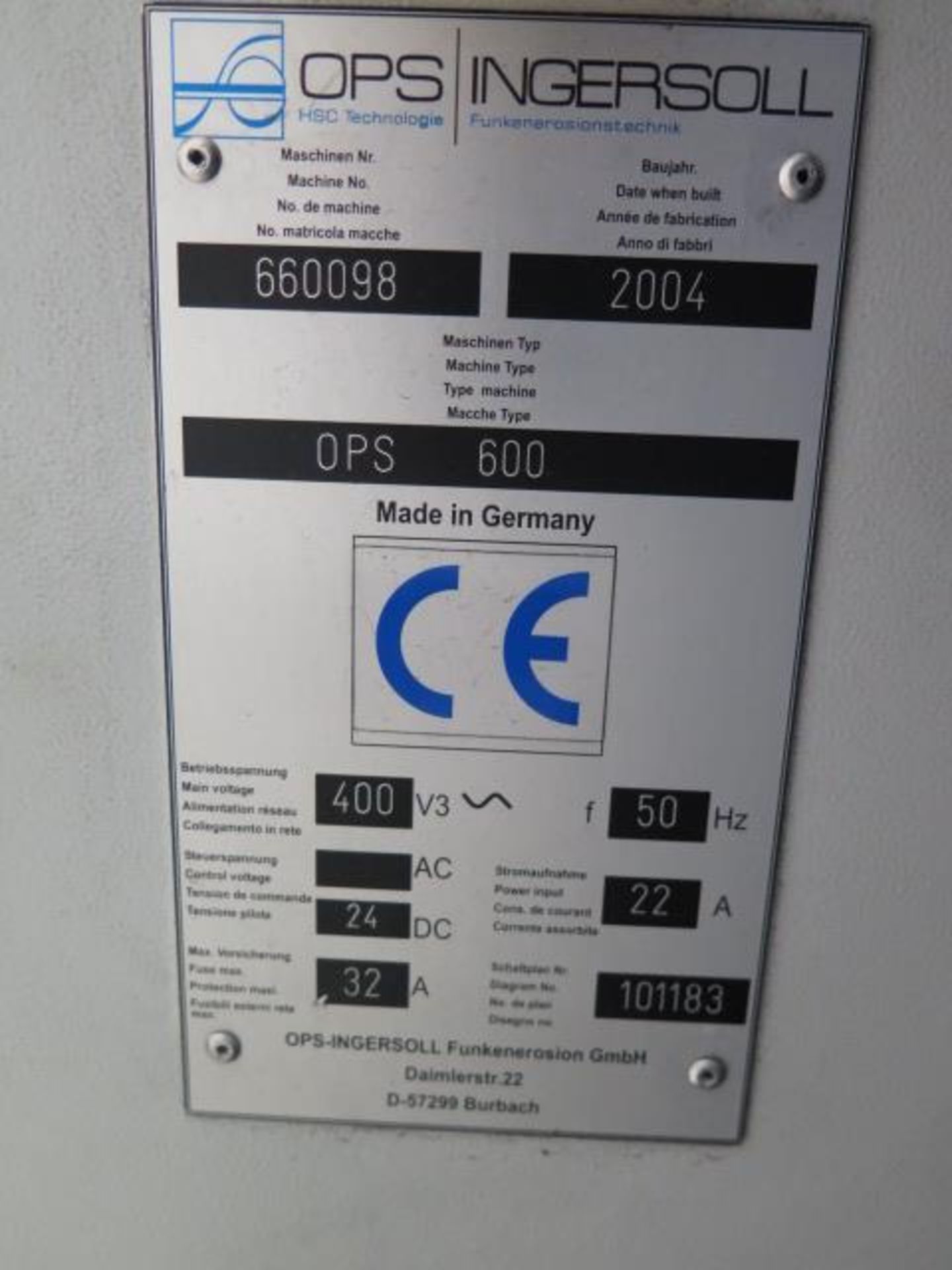 2004 Ops / Ingersoll OPS600 CNC Graphite Machining Center s/n 660098 w 40,000 RPM, SOLD AS IS - Image 10 of 10