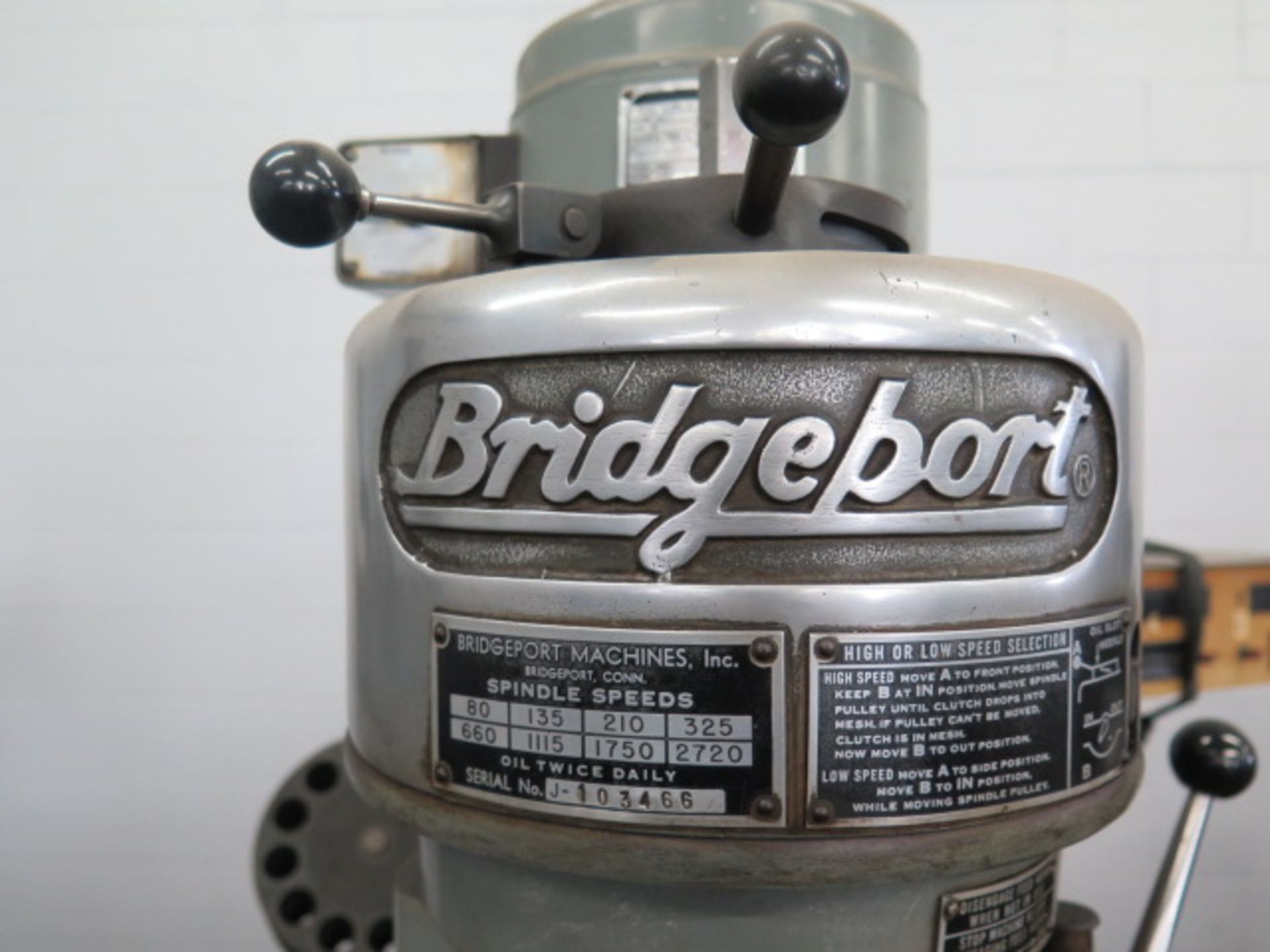 Bridgeport Vertical Mill s/n 88019 w/ Heidenhain DRO, 1Hp Motor, 80-2720 RPM, 8-Speeds, SOLD AS IS - Image 13 of 13