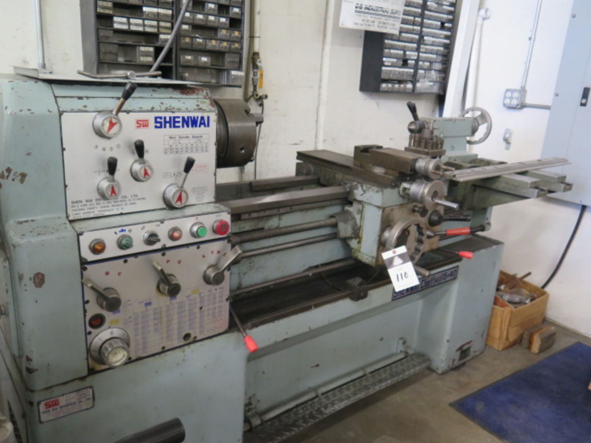 SW Shenwai “Chieftain” 15” x 40” Geared Head Gap Lathe s/n 10449 w/ 40-1800 RPM, Inch/mm, SOLD AS IS - Image 2 of 12