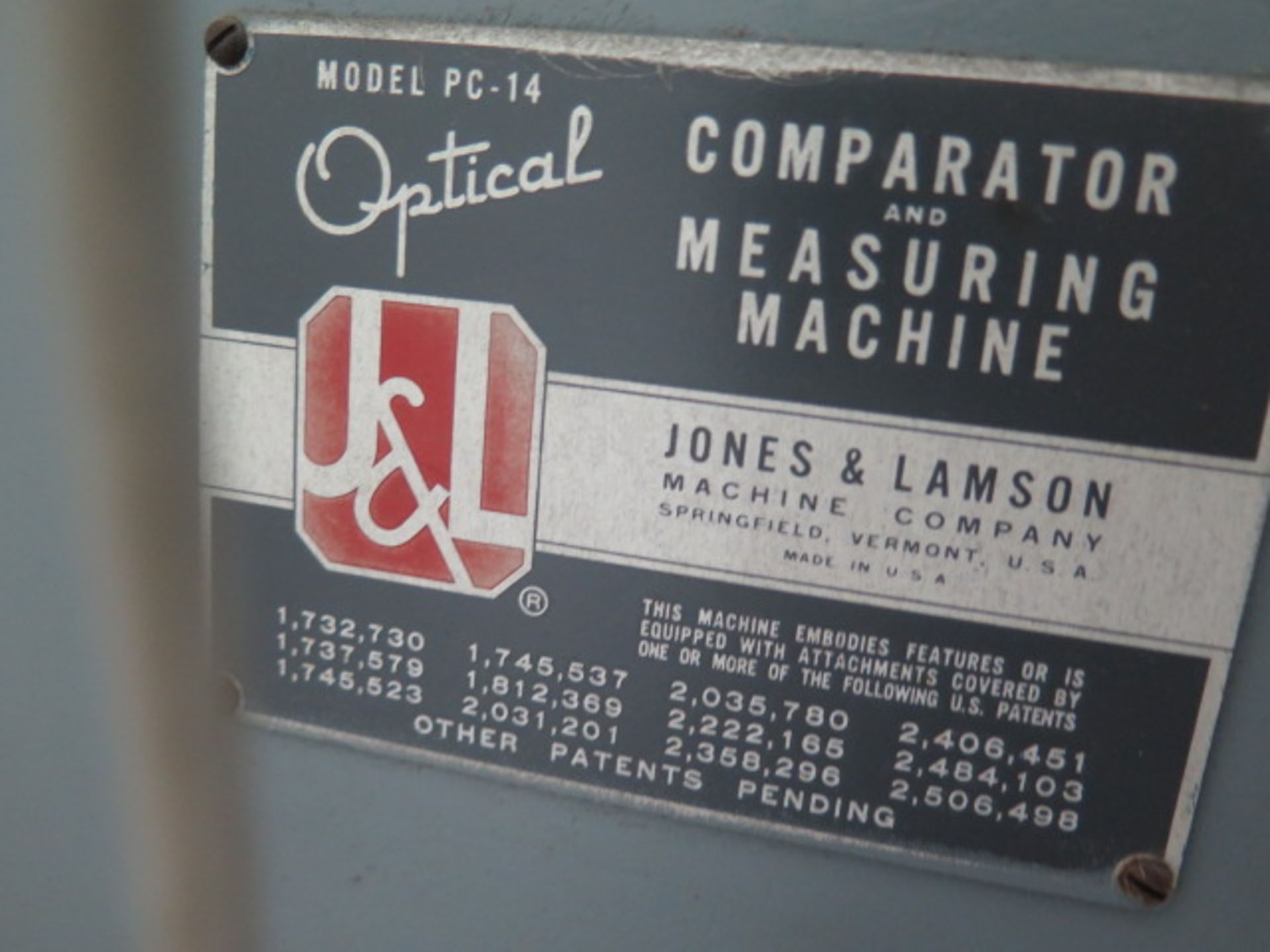 Jones & Lamson PC-14 14” Optical Comparator w/ Video Measuring System, Newall C80 DRO, SOLD AS IS - Image 11 of 11