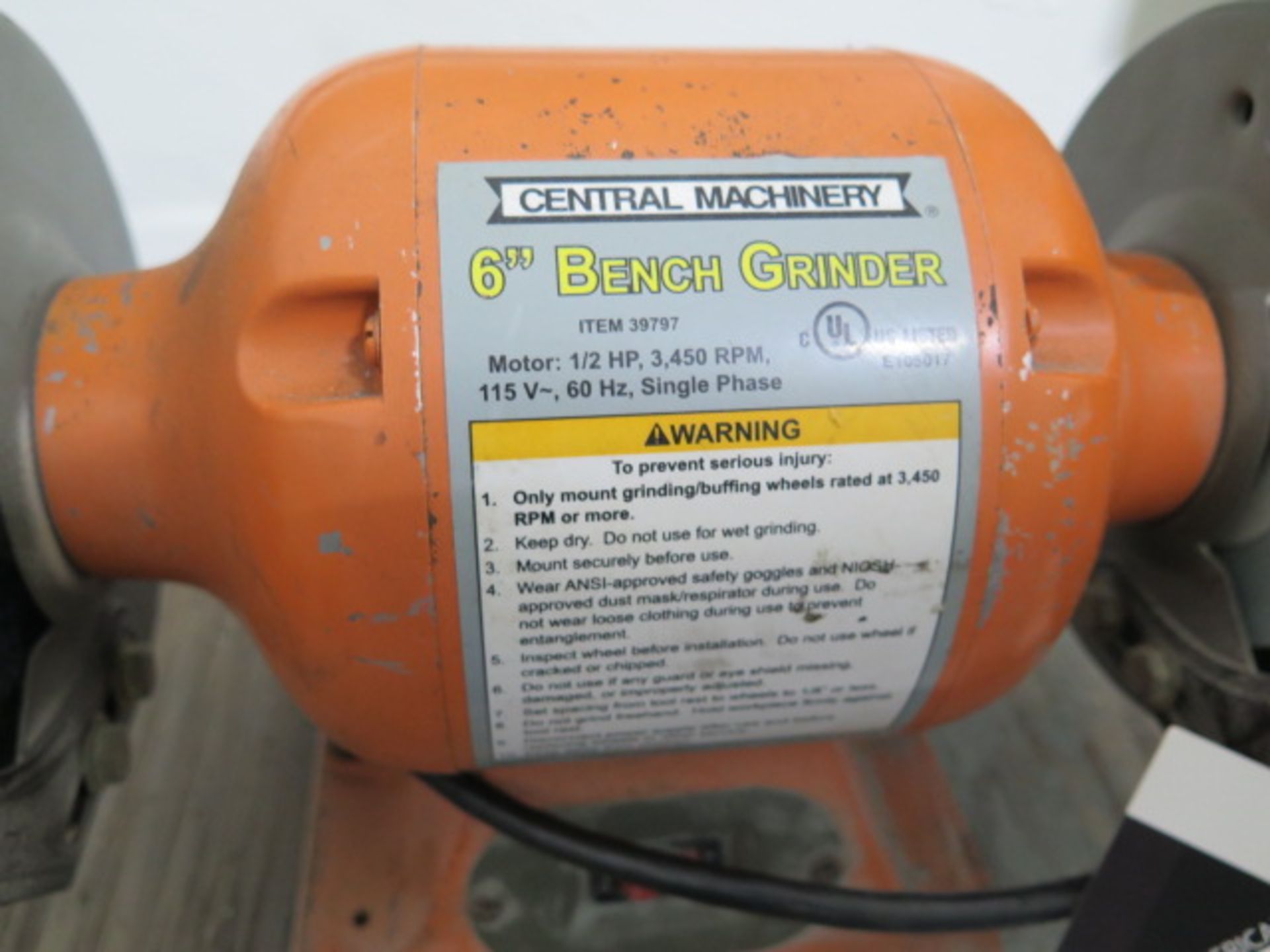 Central Machinery 6” Pedestal Grinder (Second Location) (SOLD AS-IS - NO WARRANTY) - Image 5 of 5
