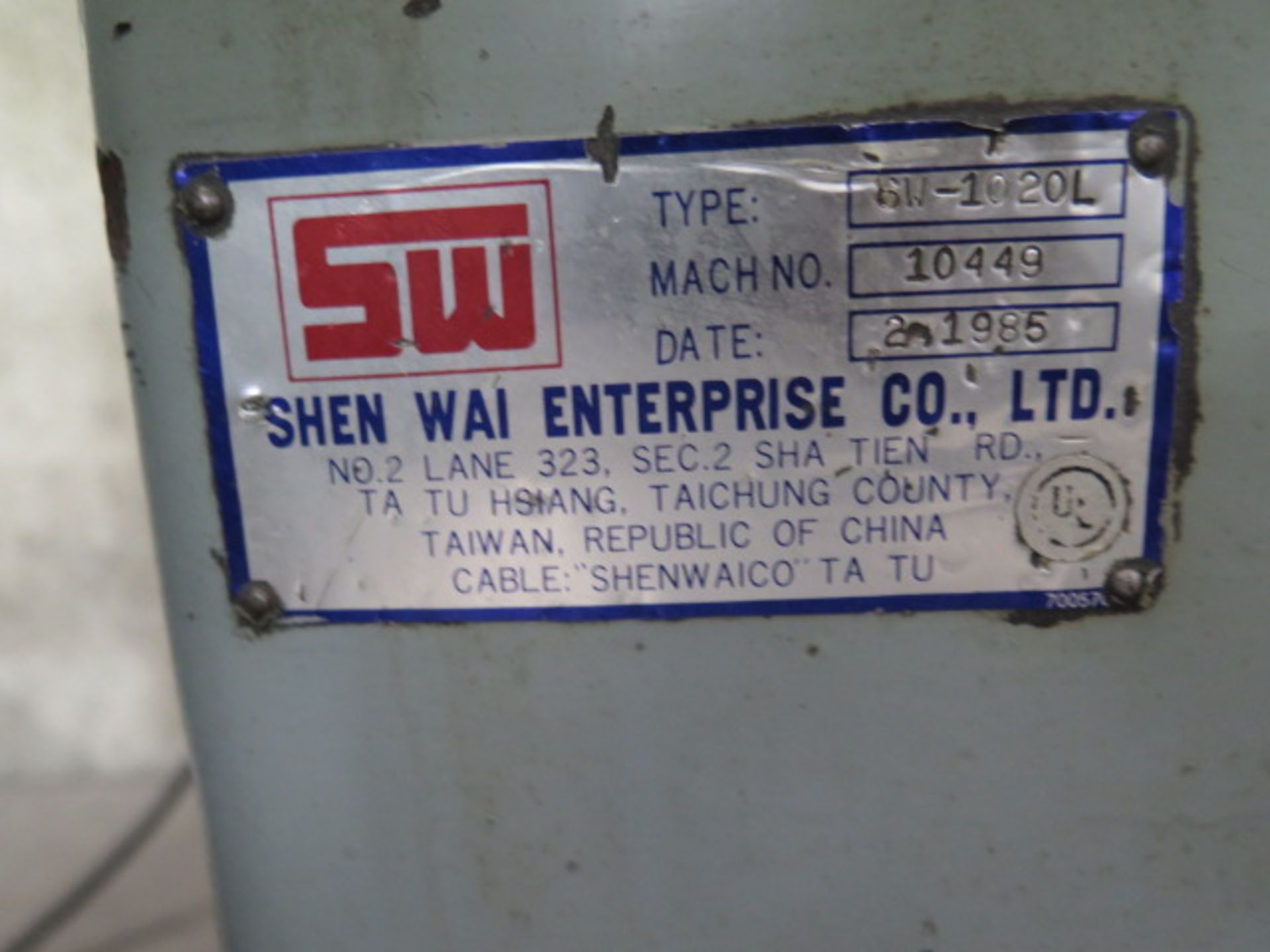 SW Shenwai “Chieftain” 15” x 40” Geared Head Gap Lathe s/n 10449 w/ 40-1800 RPM, Inch/mm, SOLD AS IS - Image 12 of 12