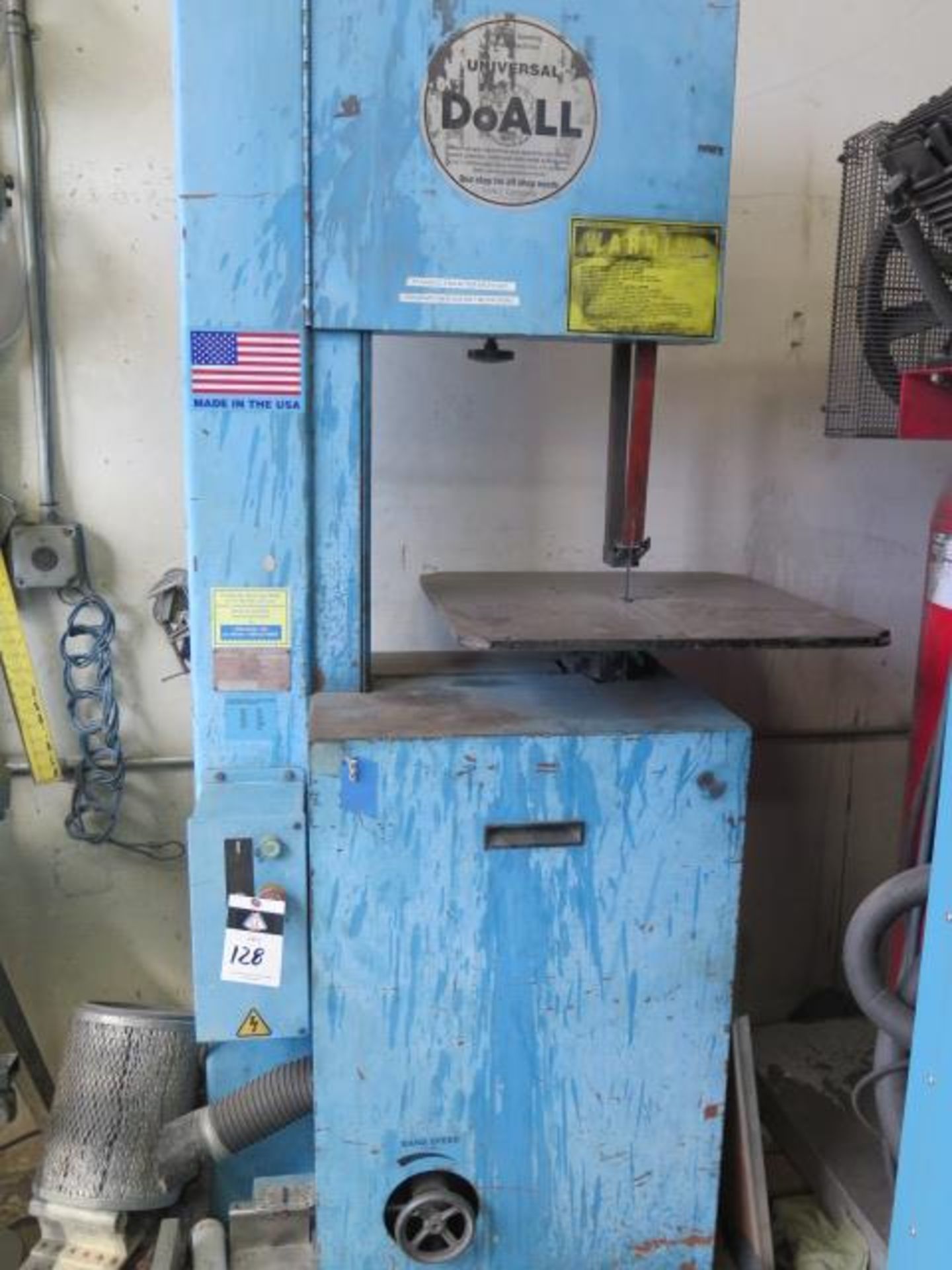 DoAll mdl. 1612-U 16” Vertical Saw s/n 493-92162 w/ 23-3000 RPM, 24”x 24” Miter Table, SOLD AS IS