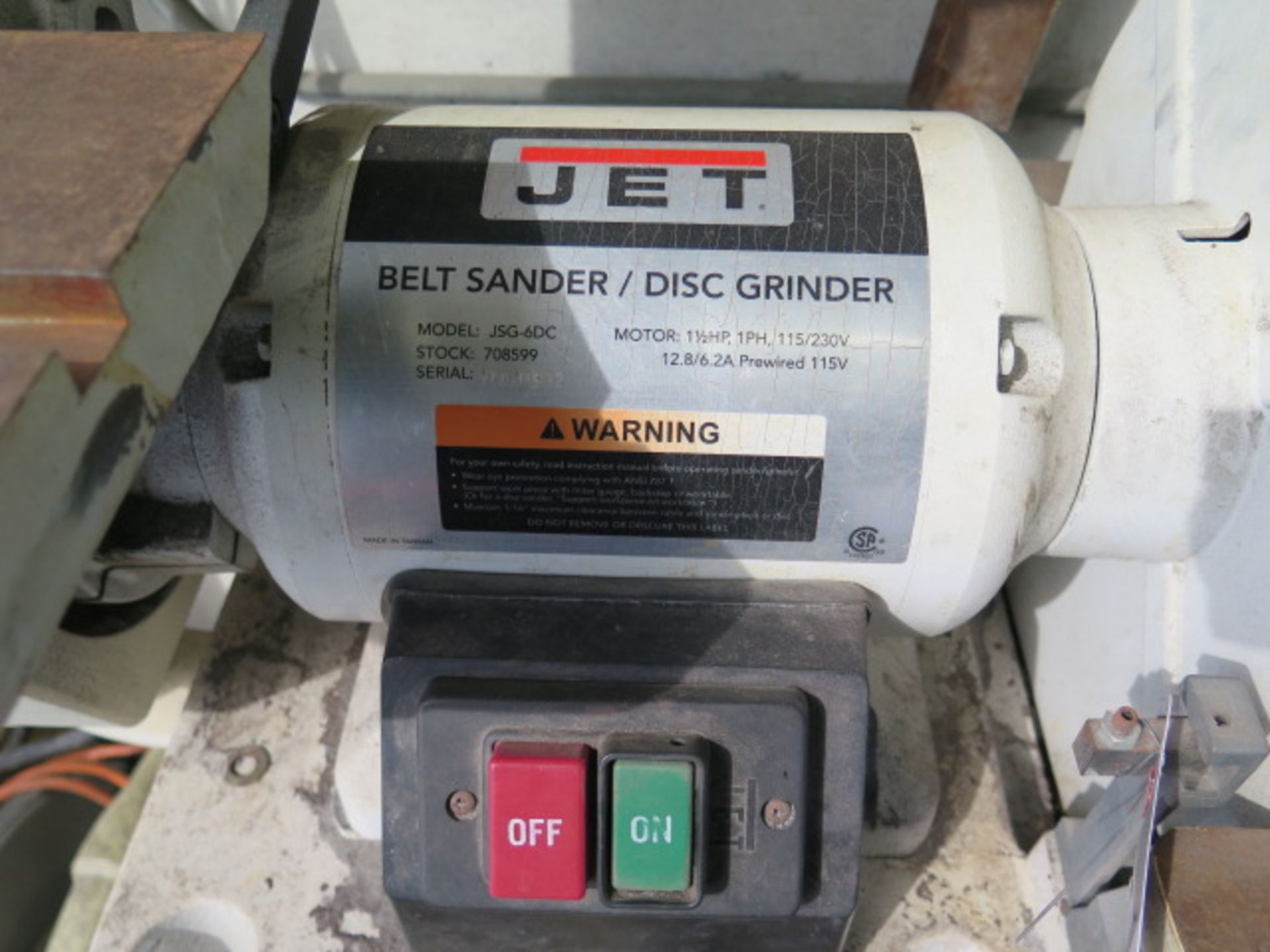 Jet JSG-6DC 6” Belt / 12” Disc Sander w/ Stand (SOLD AS-IS - NO WARRANTY) - Image 6 of 6