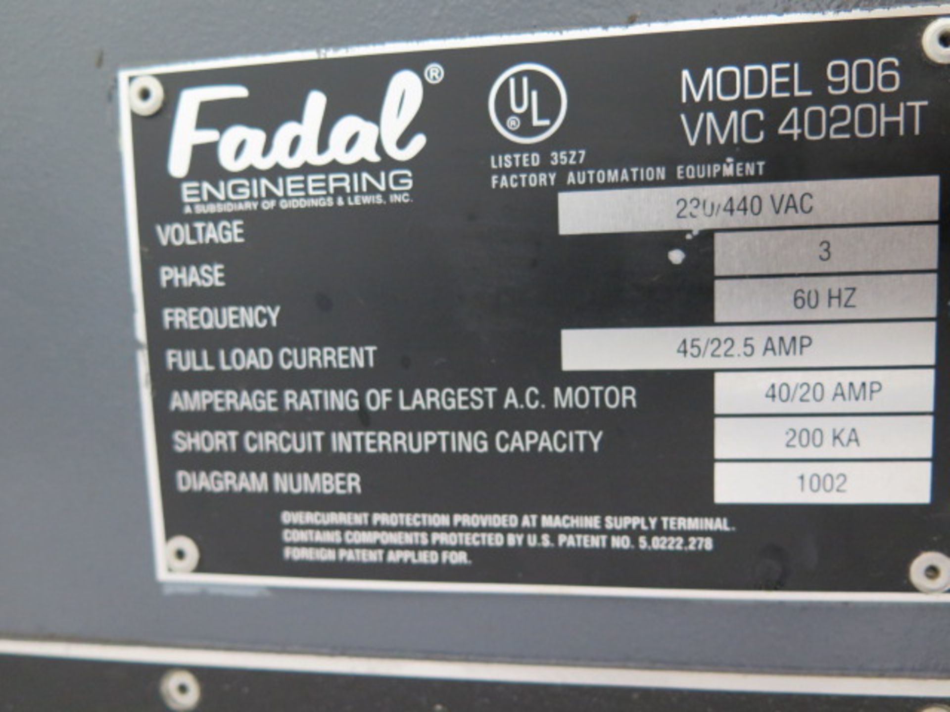 1997 Fadal VMC4020 4-Axis CNC VMC s/n 9612006 w/ Fadal Multi Processor CNC, SOLD AS IS - Image 13 of 14