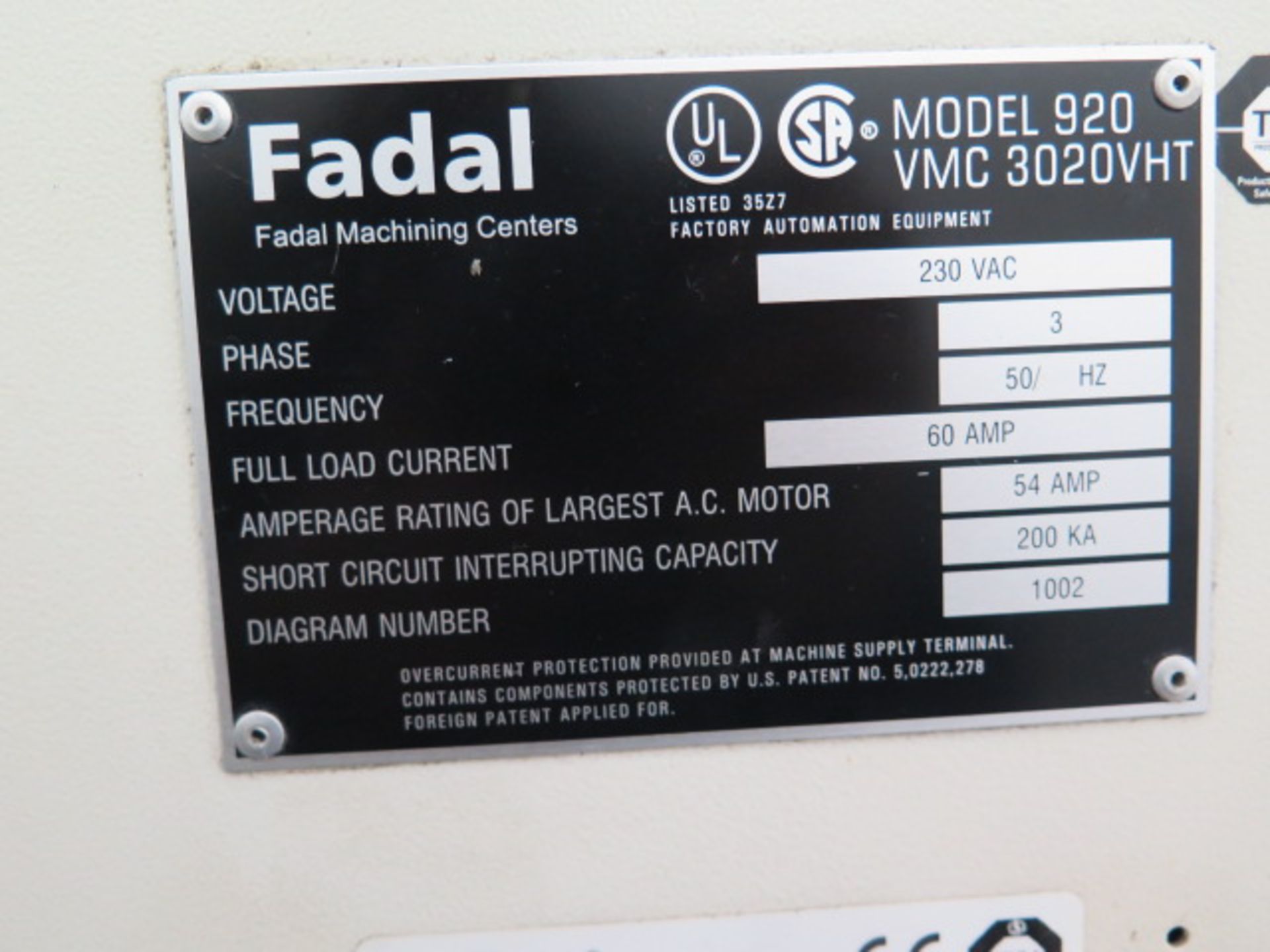 2003 Fadal VMC3020 VHT CNC VMC s/n 032003065369 w/ Fadal CNC 32MP Controls, SOLD AS IS - Image 13 of 14