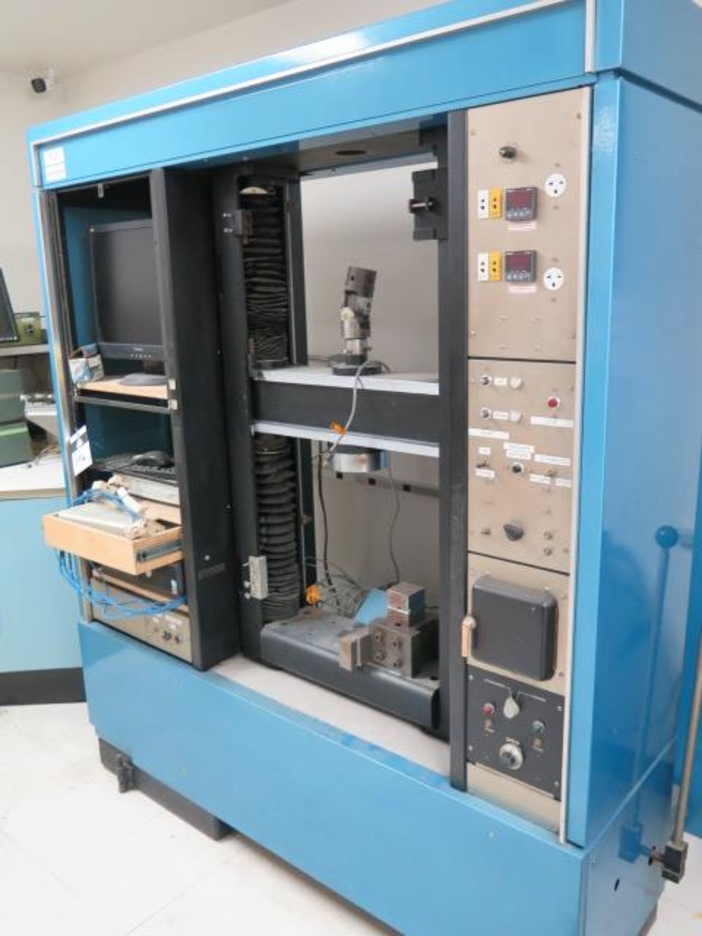 Instron Universal Tension and Compression Testing w/ Instron Controls, Test Fixtures, SOLD AS IS - Image 3 of 29