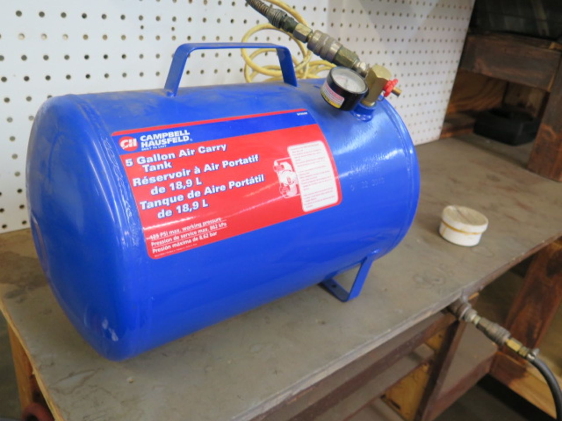 Air Hose Reel and 5 Gallon Portable Air Tank (SOLD AS-IS - NO WARRANTY) - Image 3 of 4