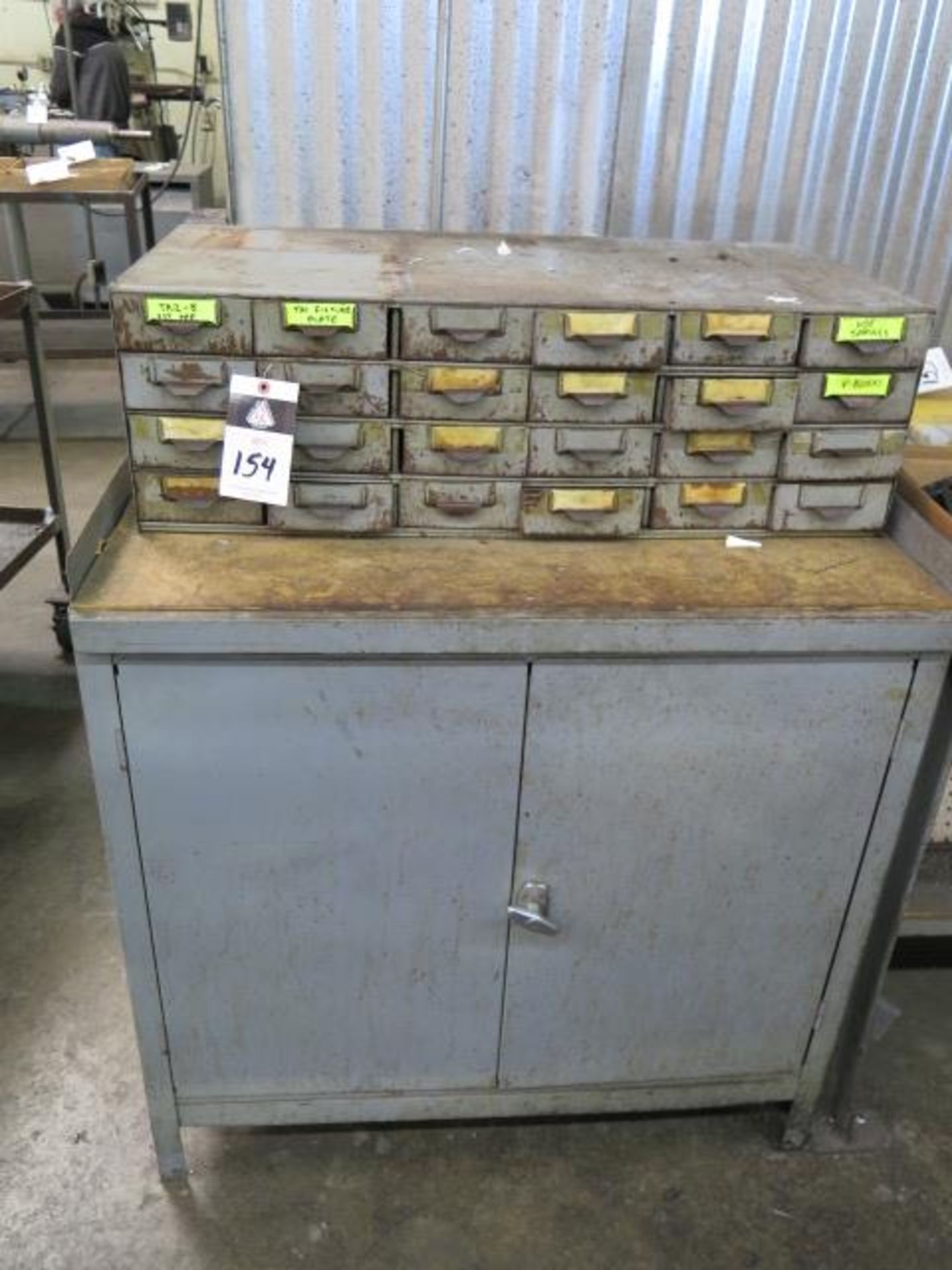 24-Drawer Hardware Cabinet w/ Haerdware and Storage Cabinet (SOLD AS-IS - NO WARRANTY)