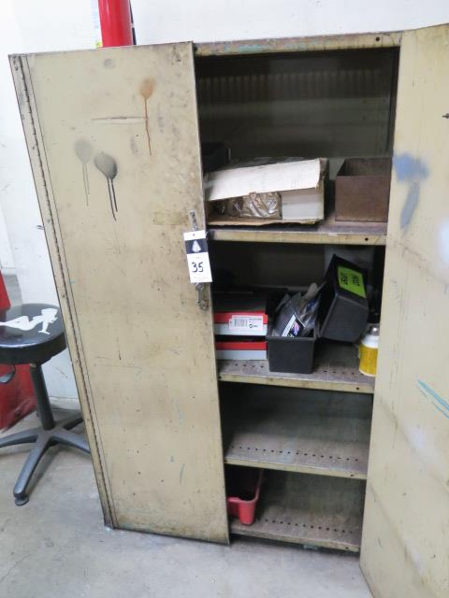 Welding Supplies w/ Storage Cabinet (SOLD AS-IS - NO WARRANTY)