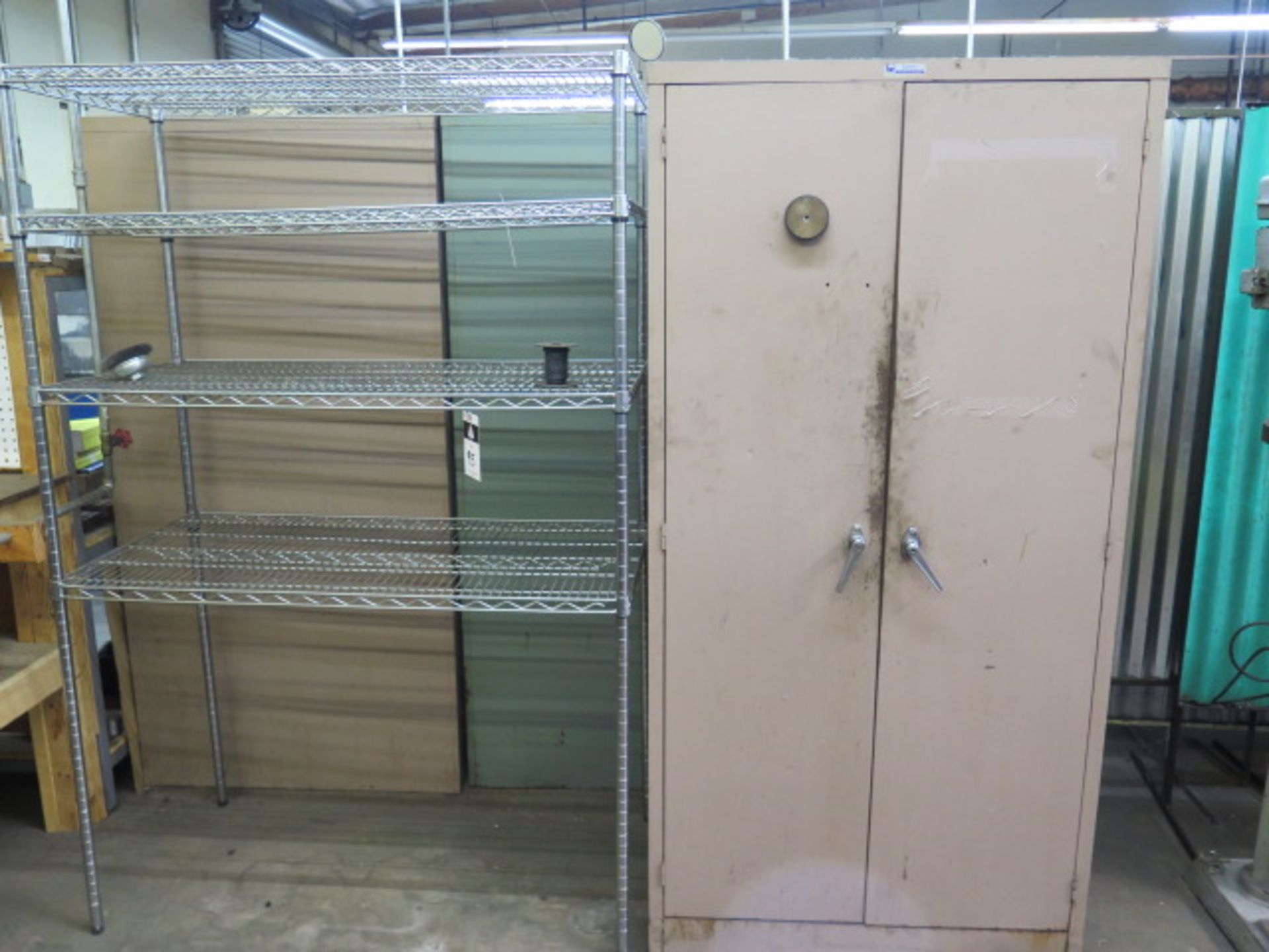 Wire Frame Shelf and Storage Cabinet (SOLD AS-IS - NO WARRANTY)