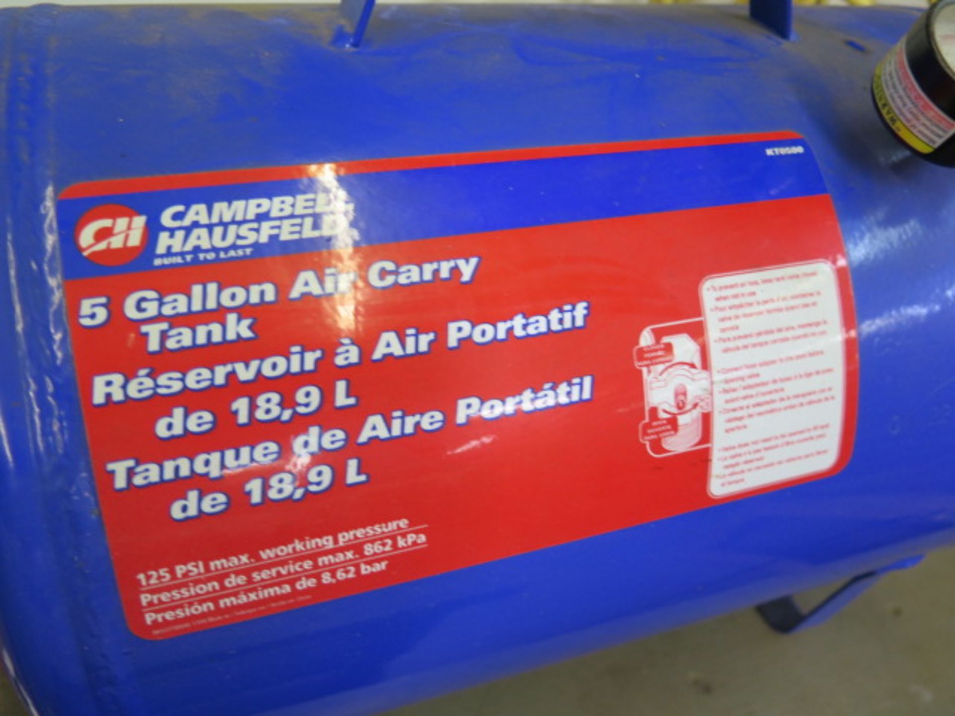 Air Hose Reel and 5 Gallon Portable Air Tank (SOLD AS-IS - NO WARRANTY) - Image 4 of 4