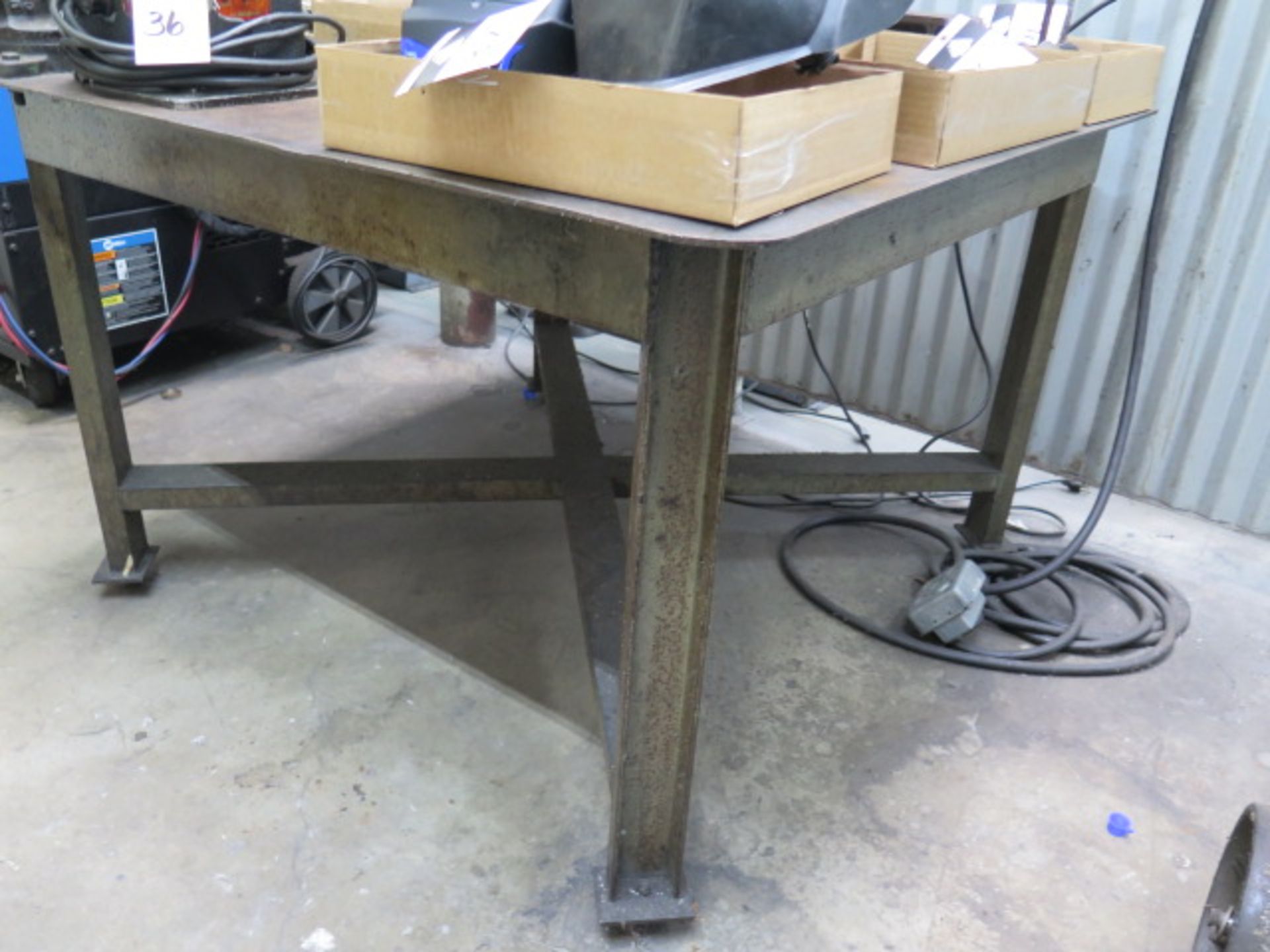 48” x 48” Steel Welding Table w/ Morgan 4” Bench Vise (SOLD AS-IS - NO WARRANTY) - Bild 4 aus 6