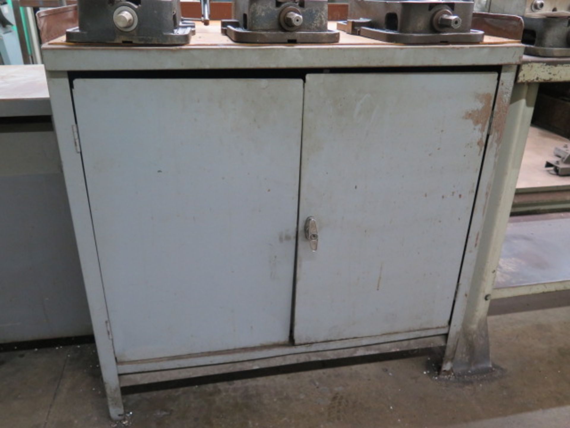 Steel Work benches (2) and Storage Cabinet (SOLD AS-IS - NO WARRANTY) - Image 2 of 4