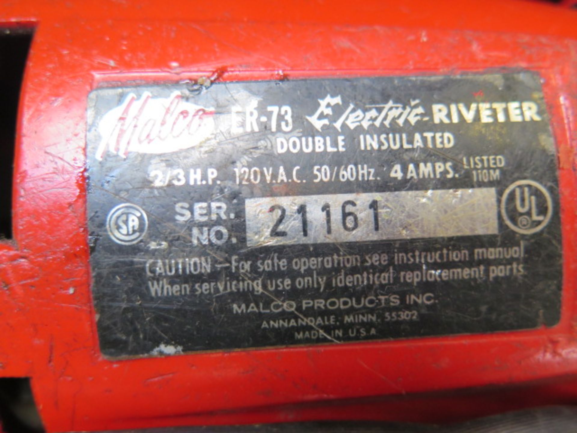 Malco ER-73 Electric Riveter (SOLD AS-IS - NO WARRANTY) - Image 6 of 7