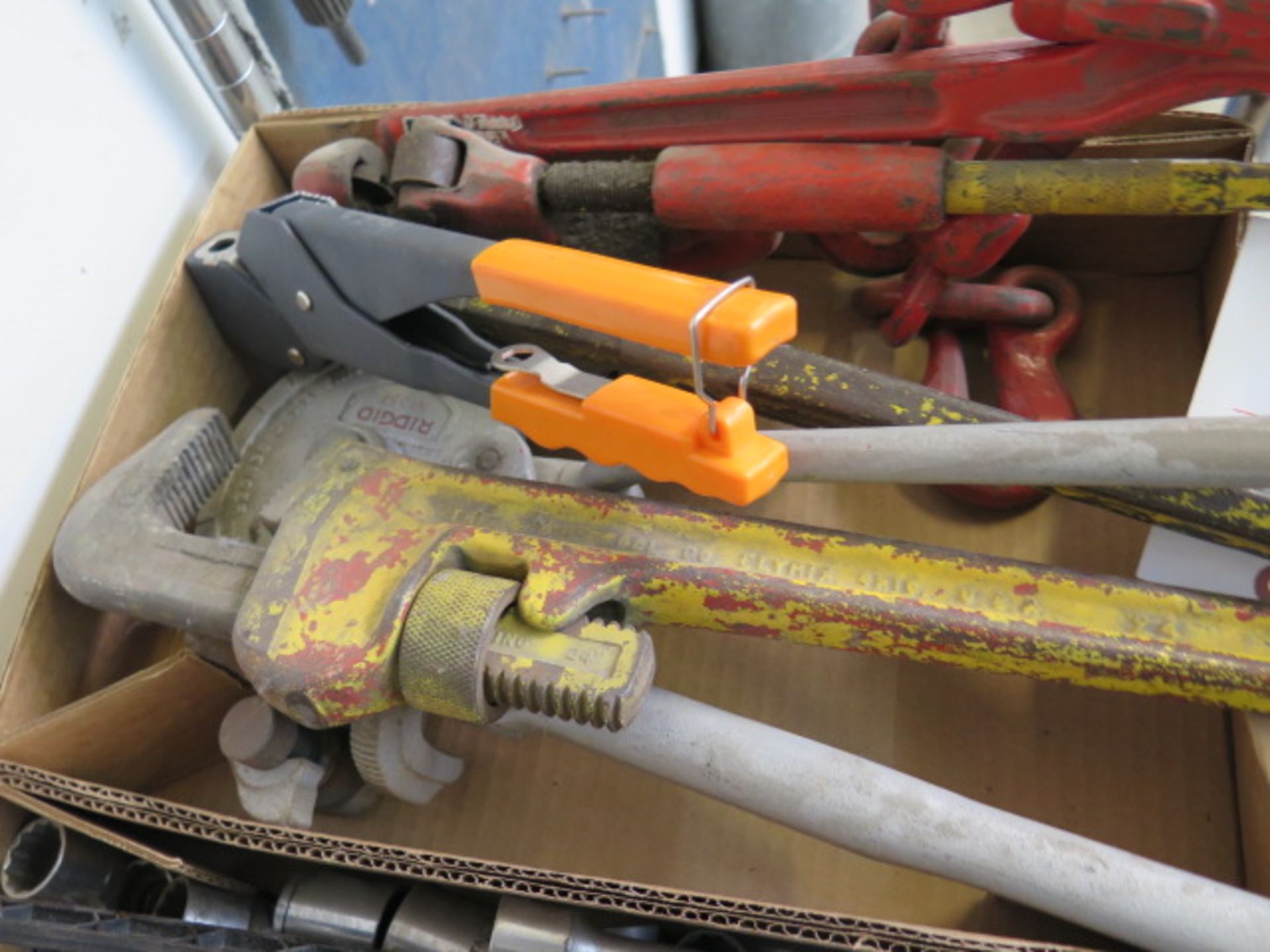 Pipe Wrenches, Tube Bender, Pipe Cutter, Pop Riveter and Chain Tensioner (SOLD AS-IS - NO WARRANTY) - Image 2 of 3