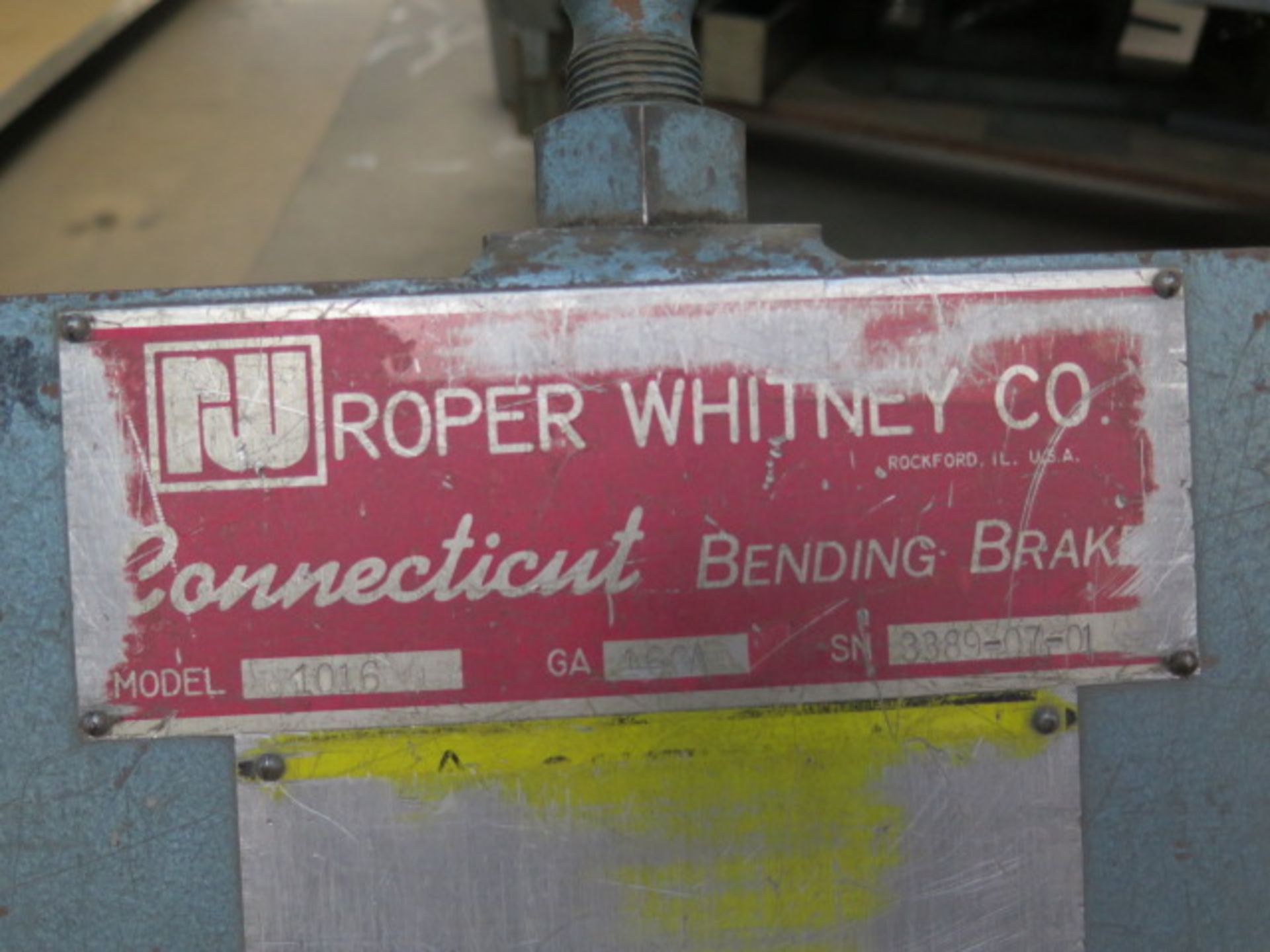 Roper Whitney mdl. 1610 16GA x 10’ Bending Brake s/n 3389-07-01 (SOLD AS-IS - NO WARRANTY) - Image 9 of 9