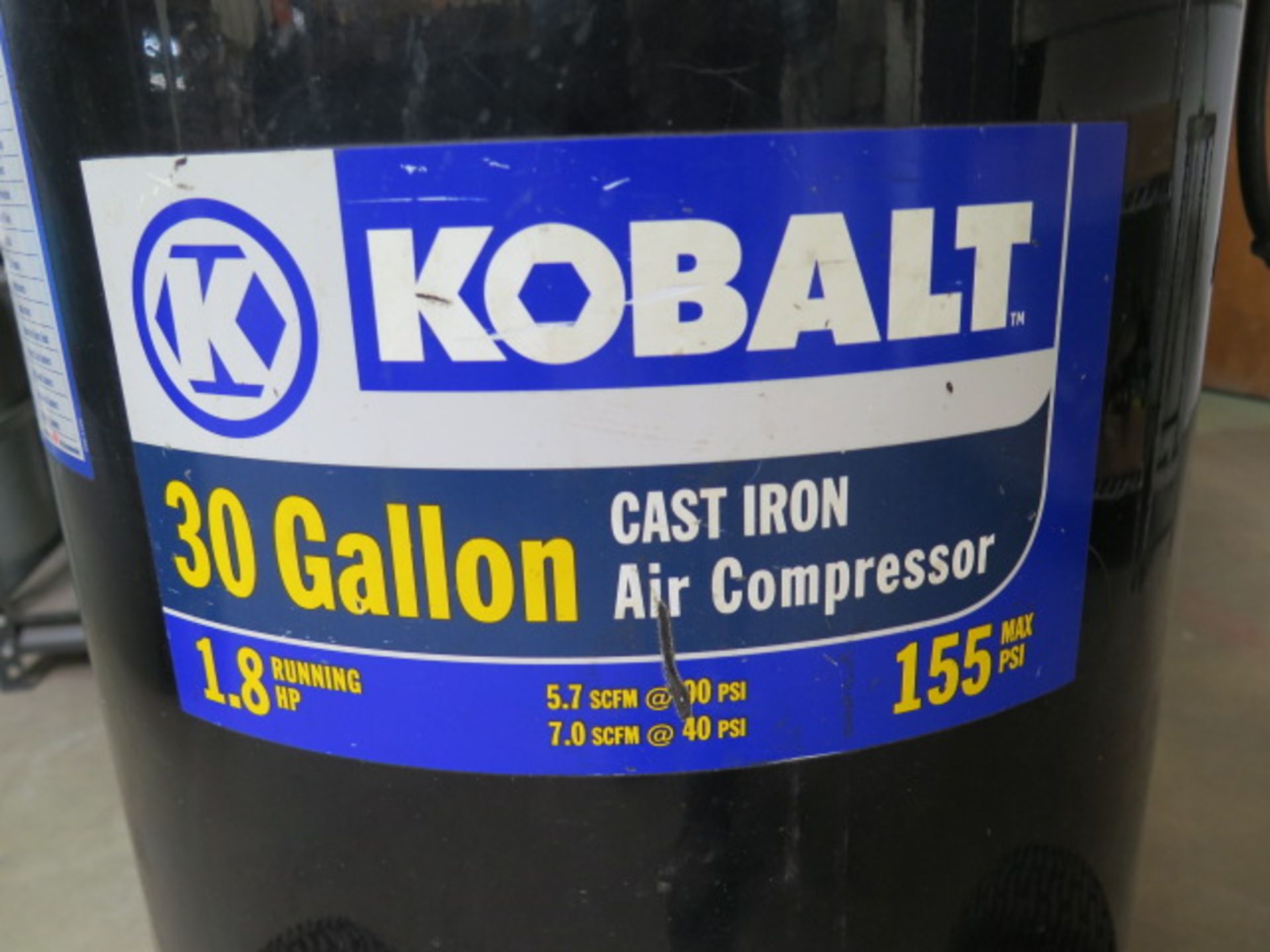 Kobalt 1.8Hp Portable Air Compressor w/ 30 Gallon Tank (SOLD AS-IS - NO WARRANTY) - Bild 7 aus 7
