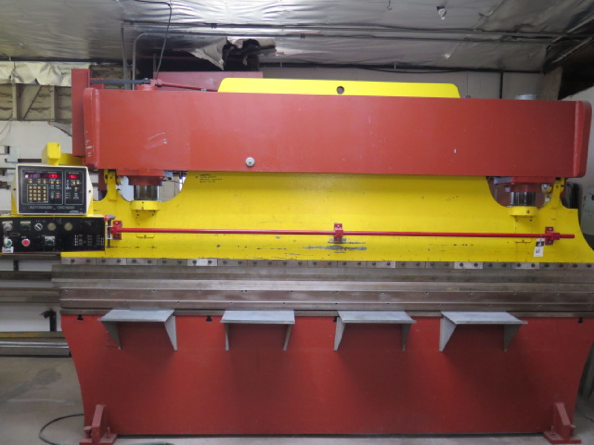 Atlantic mdl. HD-150-10 150 Ton x 12’ CNC Hyd Press Brake s/n 50986 w/ Automec Autogauge, SOLD AS IS