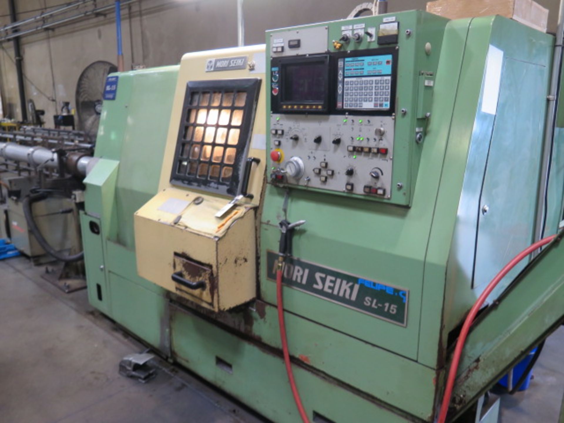 Mori Seiki SL-15 CNC Turning Center s/n 523 w/ Yasnac Controls, 12-Station Turret, SOLD AS IS - Image 2 of 13