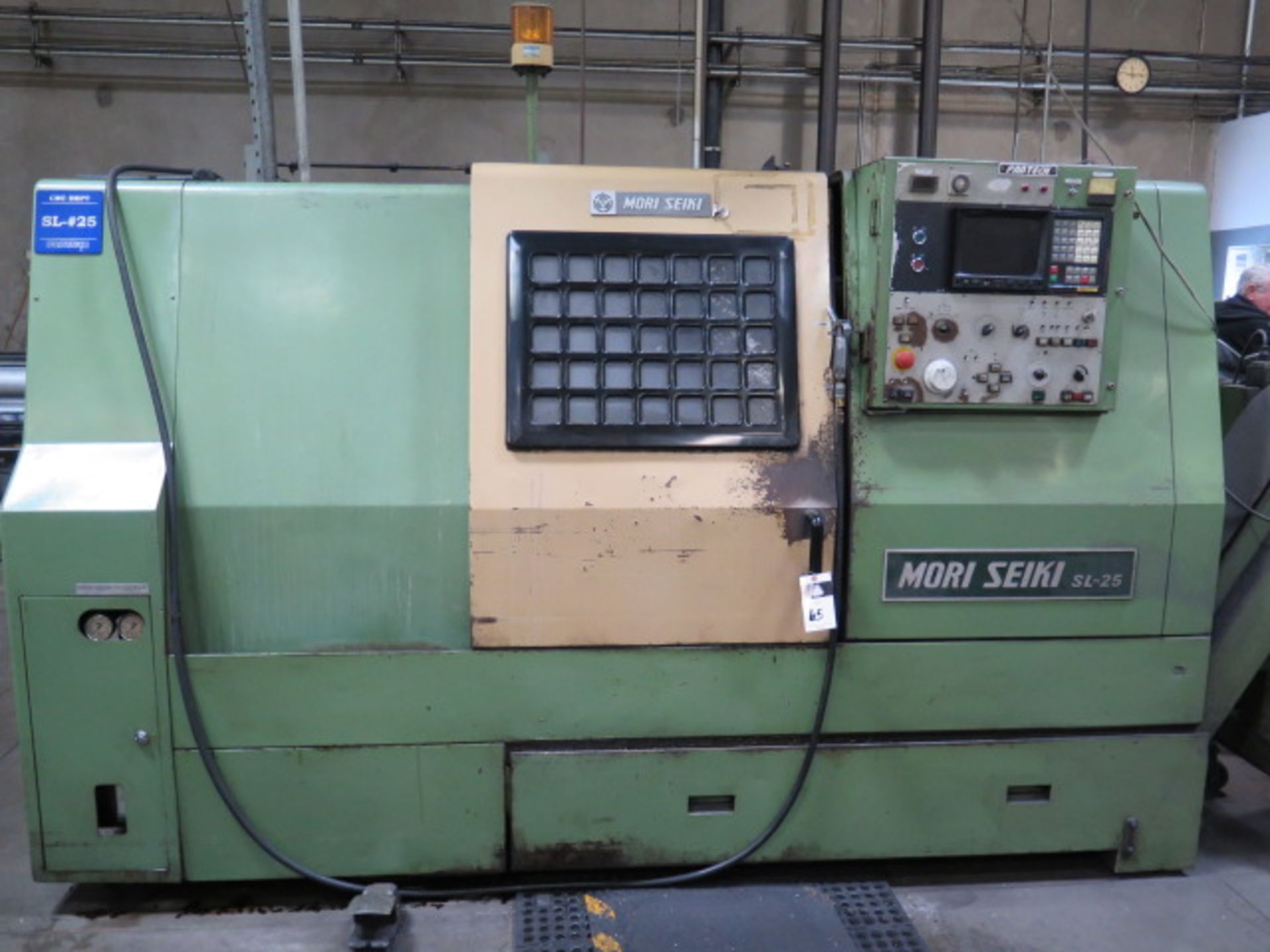 Mori Seiki SL-25 CNC Turning Center s/n 2598 w/ Fanuc 10-T Controls, 10-Station Turret, SOLD AS IS