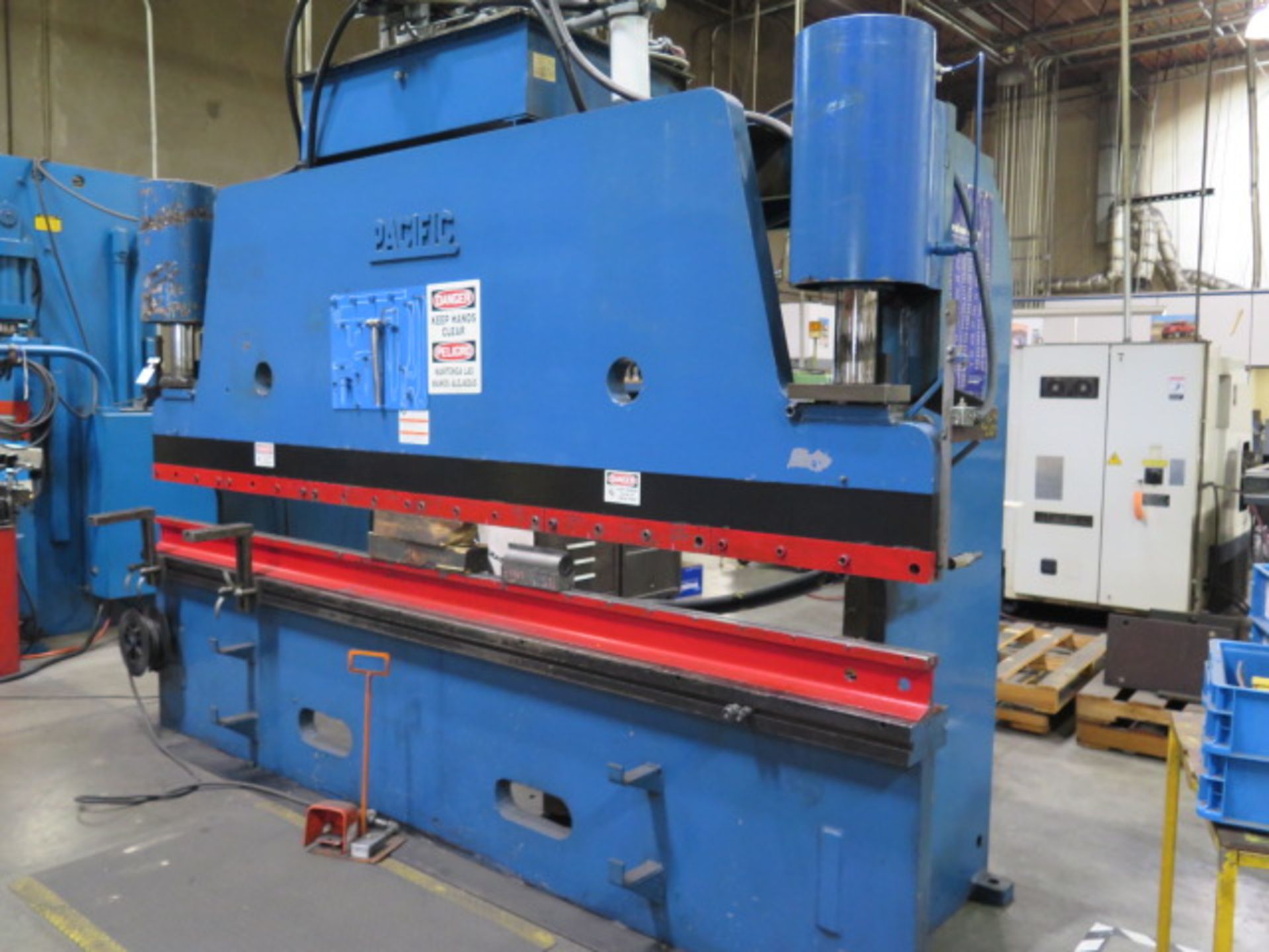 Pacific 100 Ton x 12’ Hyd Press Brake w/ 12’ Bed Length, 6 ¼” Throat, 124 ½” Between, SOLD AS IS - Image 2 of 14