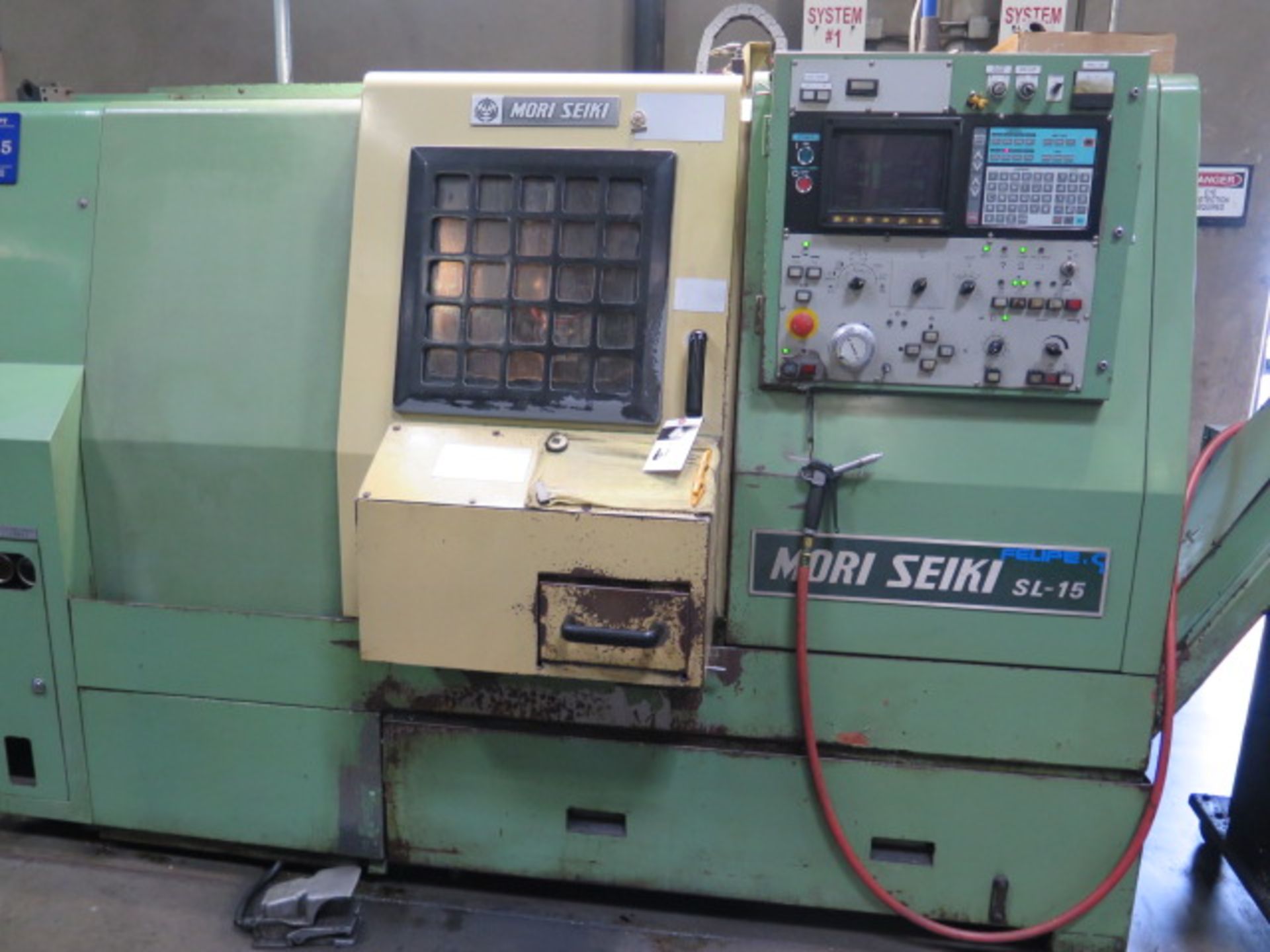 Mori Seiki SL-15 CNC Turning Center s/n 523 w/ Yasnac Controls, 12-Station Turret, SOLD AS IS