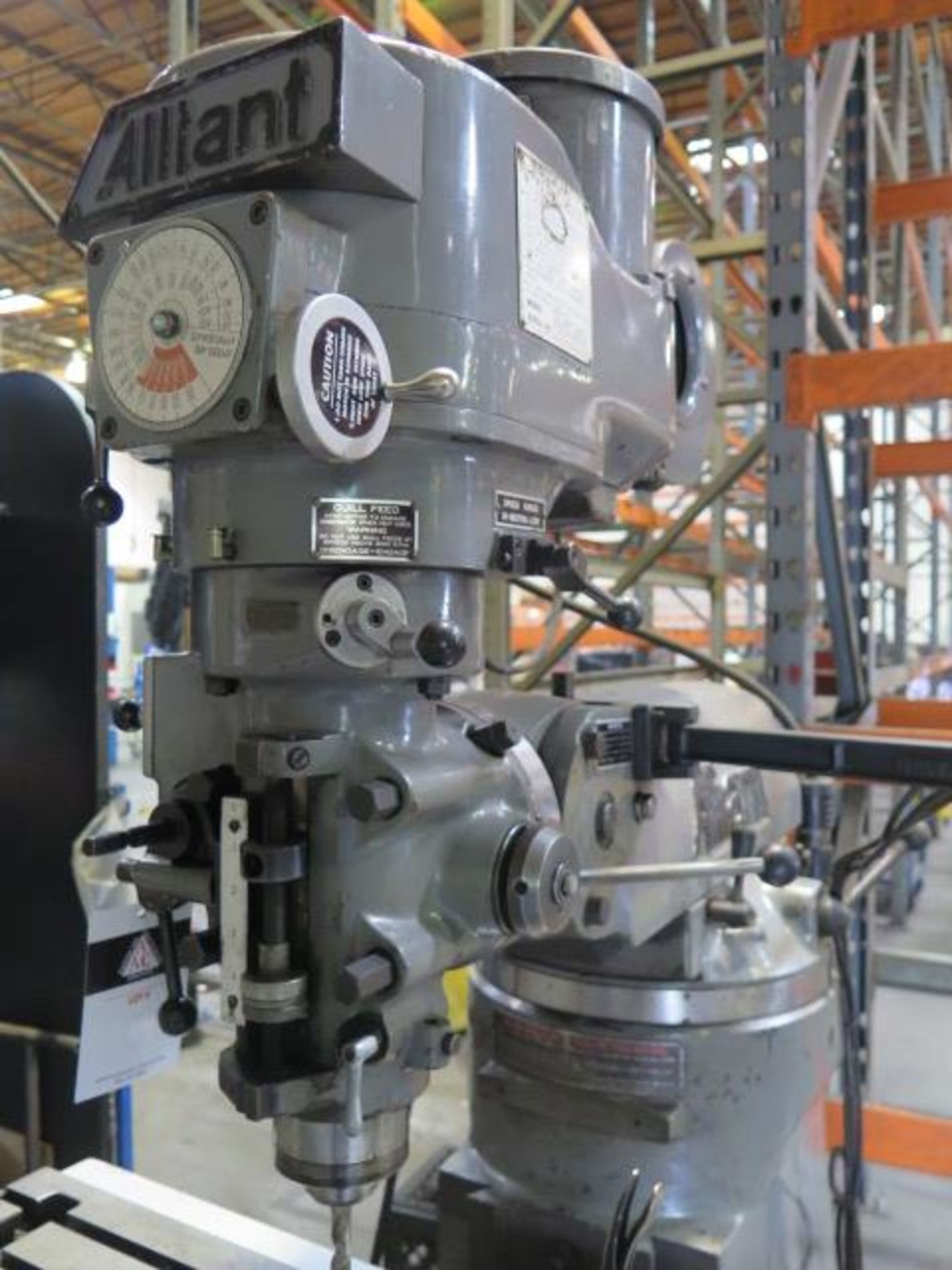Alliant Vertical Mill s/n 61210241 w/ DRO, 2Hp Motor,60-4500 Dial Change RPM, Chrome ways,SOLD AS IS - Image 6 of 16