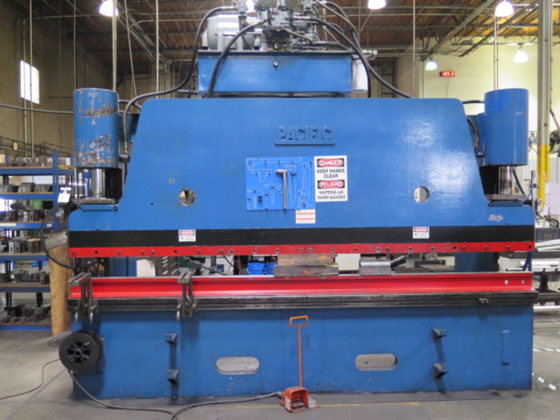 Pacific 100 Ton x 12’ Hyd Press Brake w/ 12’ Bed Length, 6 ¼” Throat, 124 ½” Between, SOLD AS IS