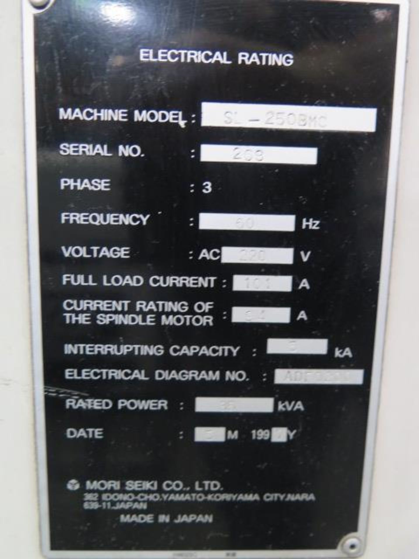 1997 Mori Seiki SL-250BMC Live Turret CNC Turning Center s/n 268 w/ MSC-518 Controls, SOLD AS IS - Bild 12 aus 12