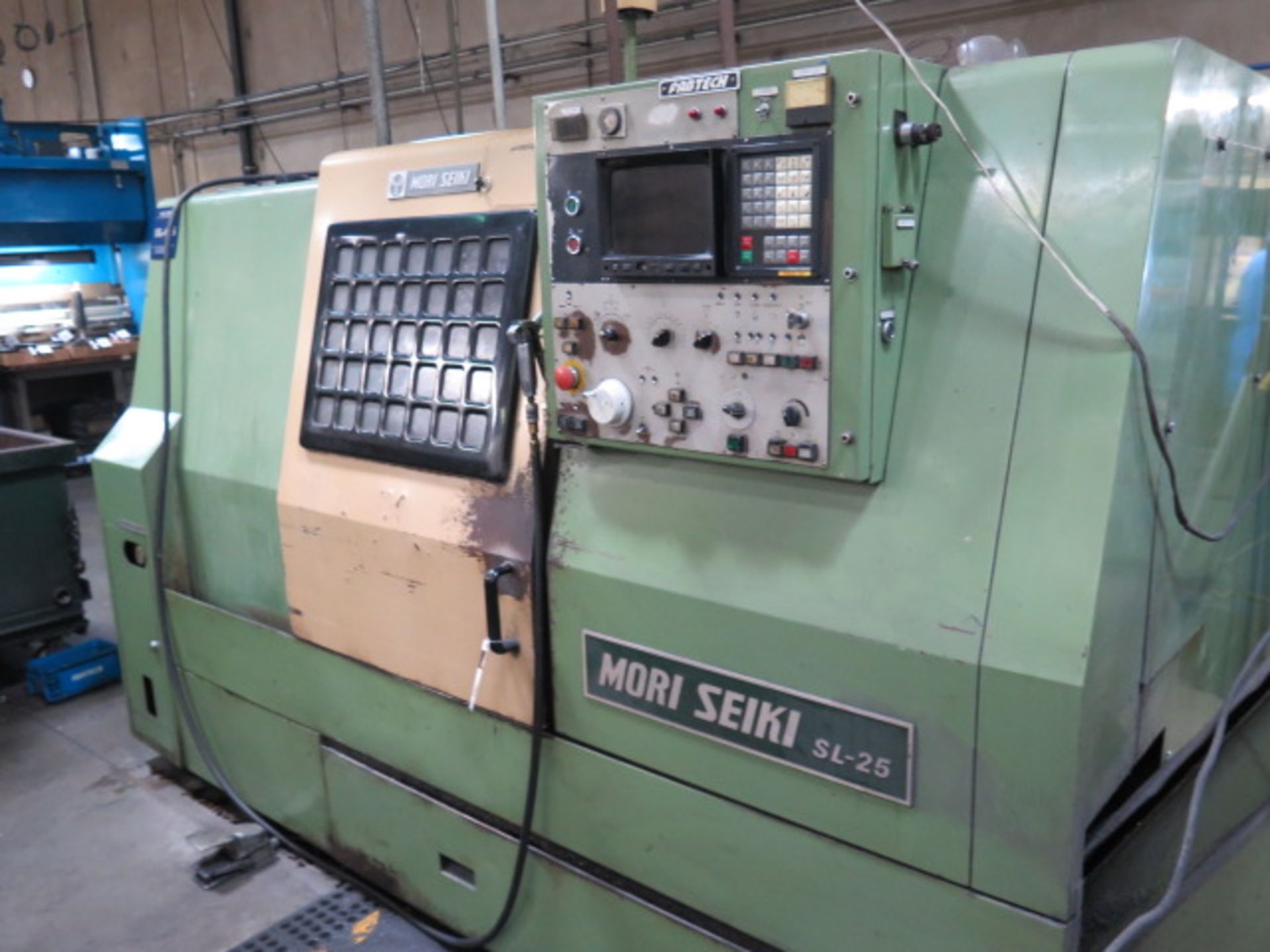 Mori Seiki SL-25 CNC Turning Center s/n 2598 w/ Fanuc 10-T Controls, 10-Station Turret, SOLD AS IS - Image 3 of 15