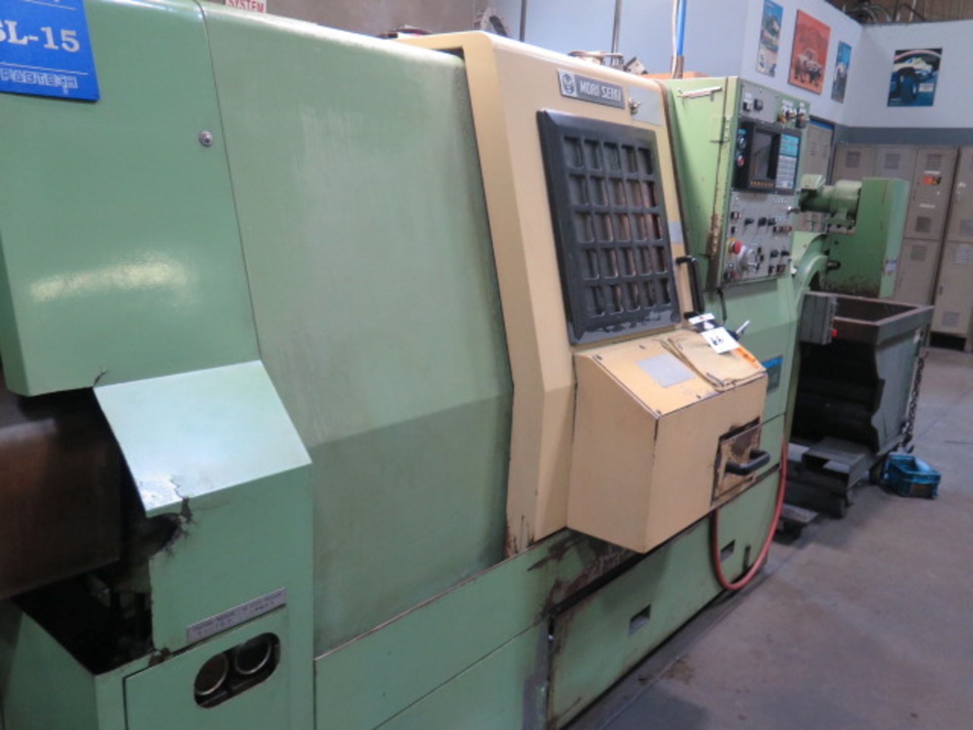 Mori Seiki SL-15 CNC Turning Center s/n 523 w/ Yasnac Controls, 12-Station Turret, SOLD AS IS - Bild 3 aus 13