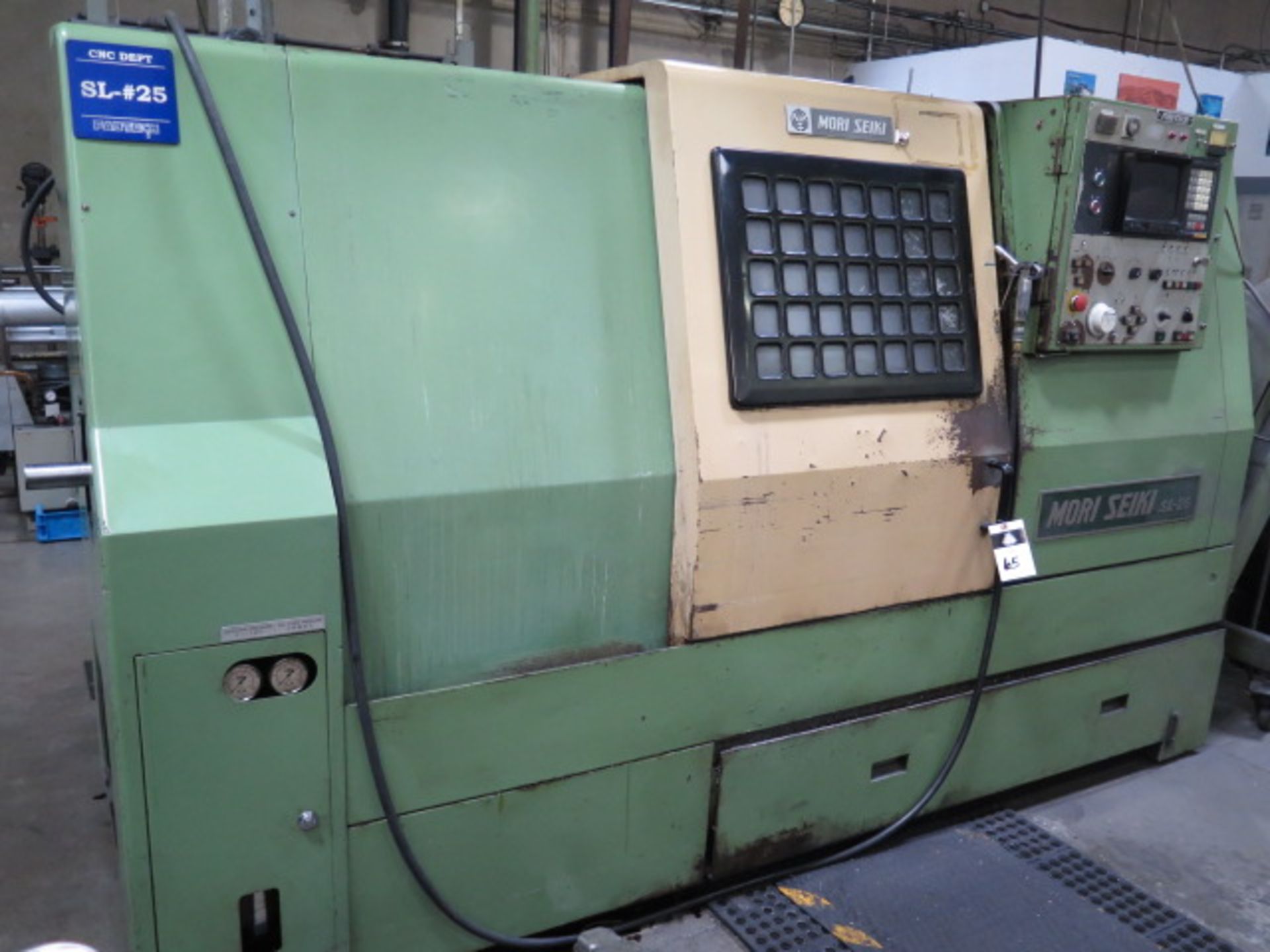 Mori Seiki SL-25 CNC Turning Center s/n 2598 w/ Fanuc 10-T Controls, 10-Station Turret, SOLD AS IS - Image 2 of 15