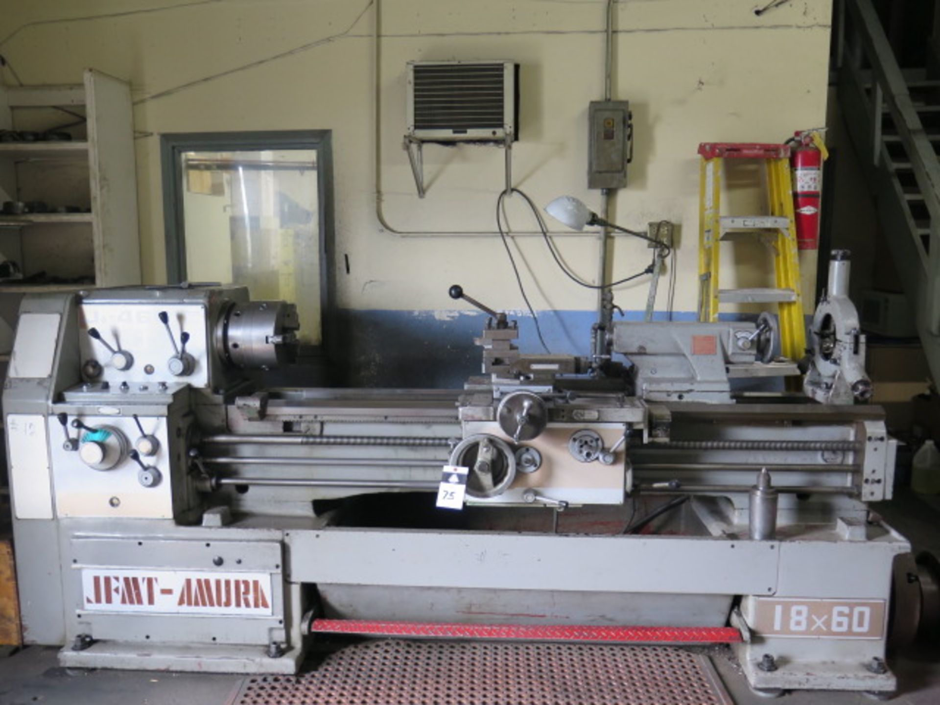 JFMT-Amura 18” x 60” geared Head Gap Bed Lathe s/n 768 w/ 30-1250 RPM, Inch/mm Threading, SOLD AS IS