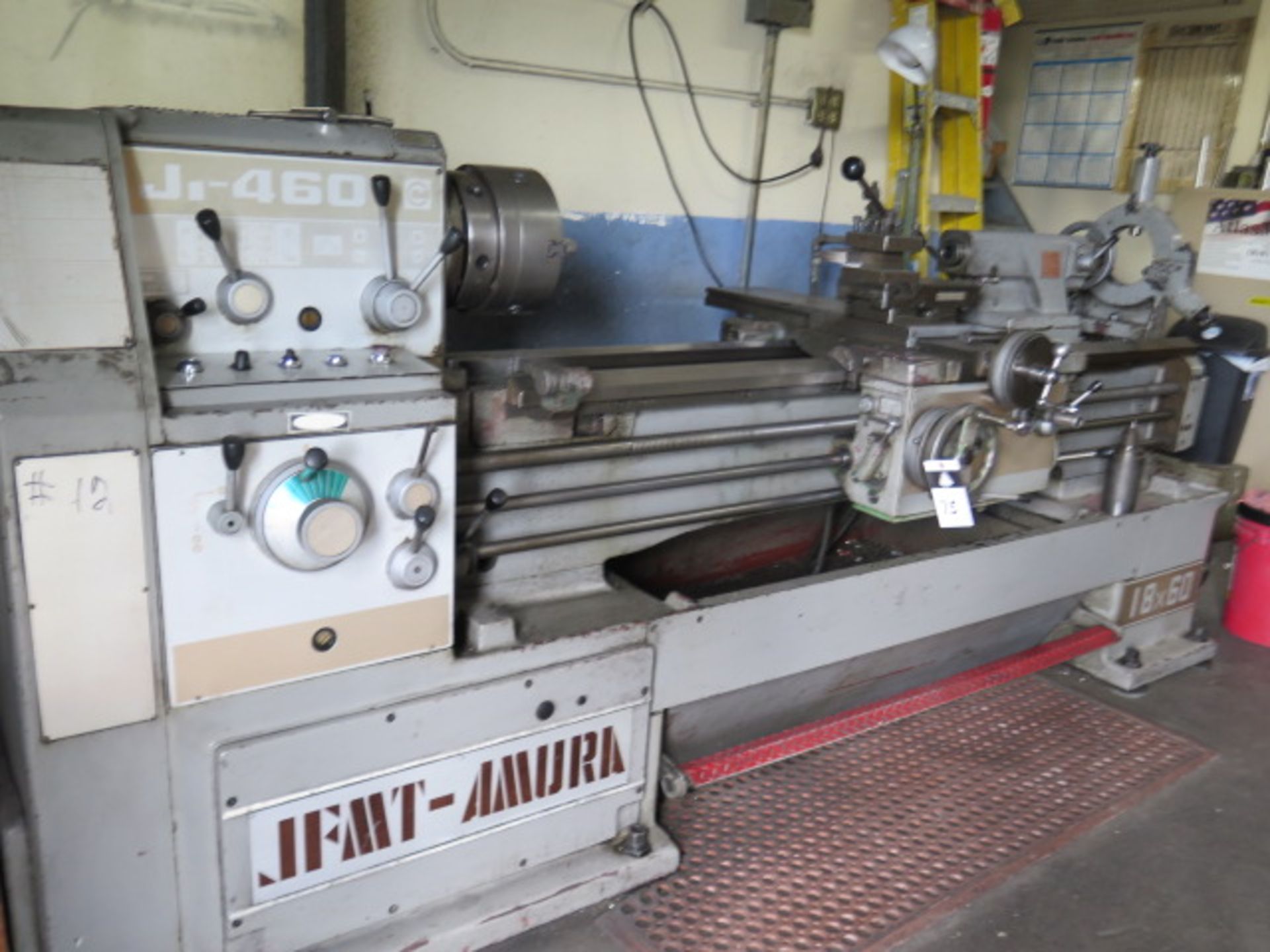 JFMT-Amura 18” x 60” geared Head Gap Bed Lathe s/n 768 w/ 30-1250 RPM, Inch/mm Threading, SOLD AS IS - Image 3 of 13