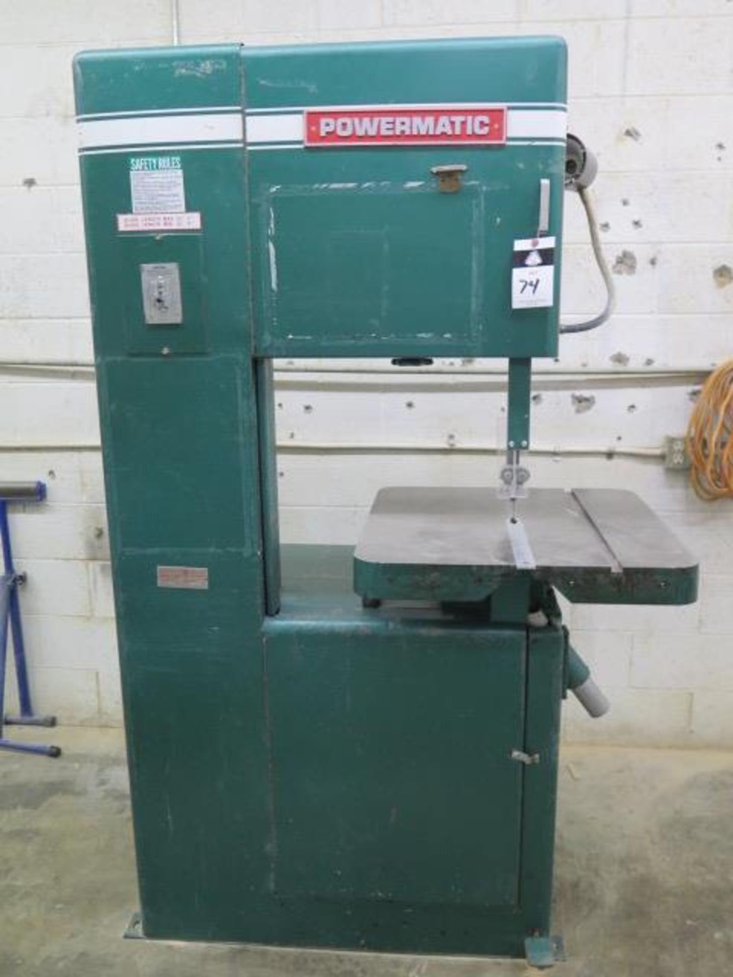 Powermatic mdl. 81 20” Vertical Band Saw s/n 8181191 w/ 24” x 24” Miter Table (SOLD AS-IS - NO