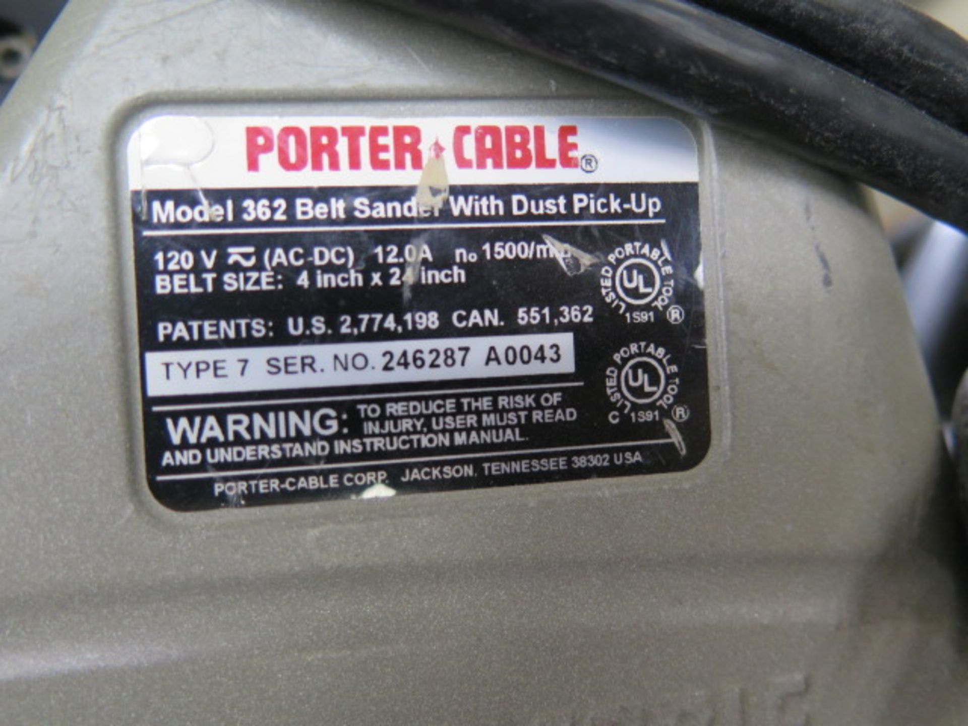 Porter Cable 4" Belt Sander (SOLD AS-IS - NO WARRANTY) - Image 4 of 4