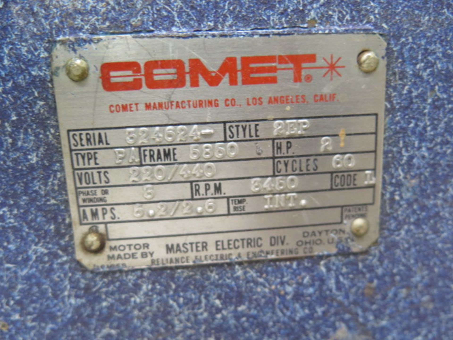 Comet mdl. 14 14” Radial Arm Sqaw s/n 324624 w/ 2Hp Motor, Table Extensions (SOLD AS-IS - NO - Image 9 of 9