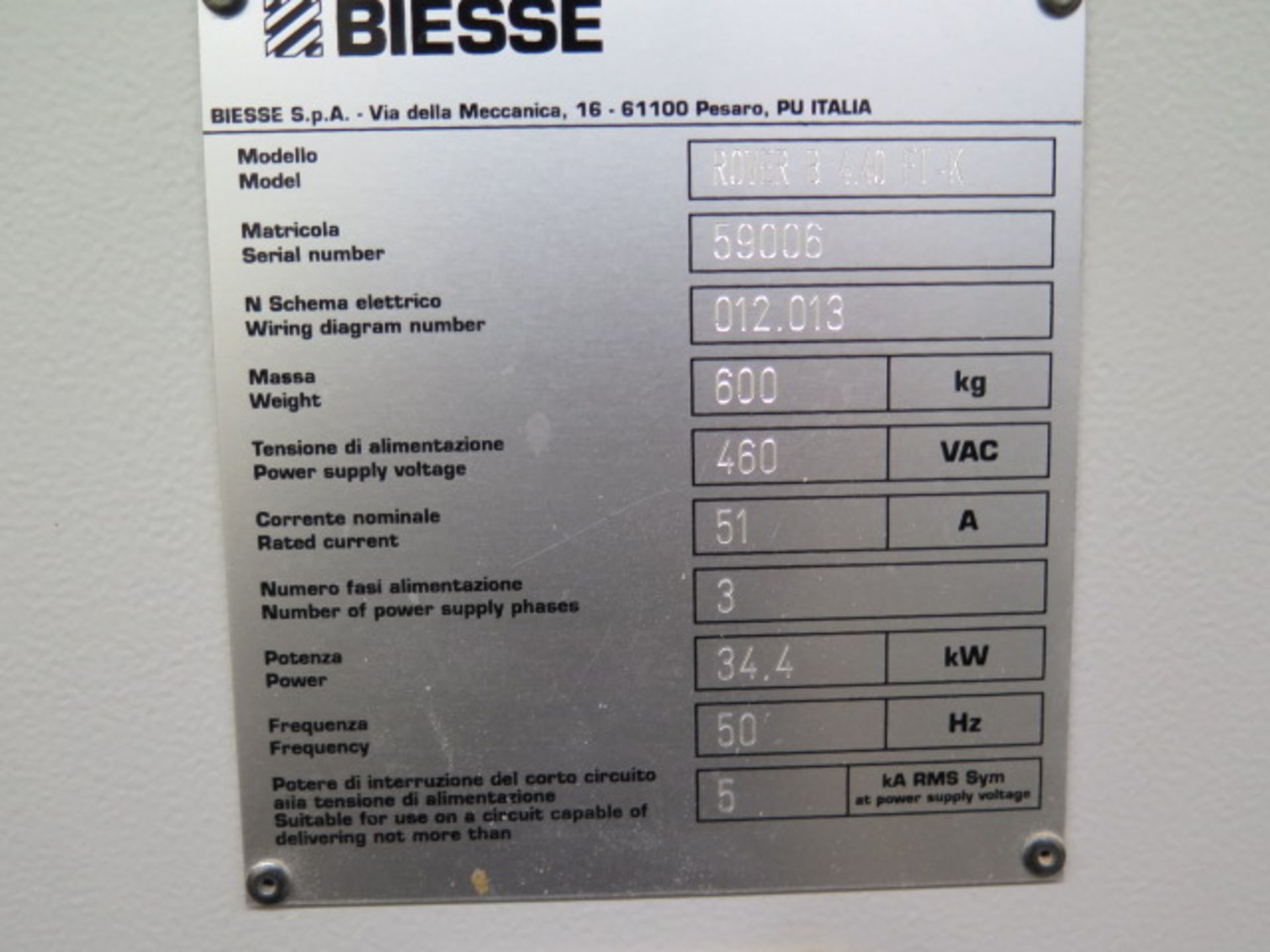 2006 Biesse Rover B4.40 FT-K 16-Spindle CNC Router s/n 59006 w/ Biesse CNC Controls, SOLD AS IS - Image 24 of 24