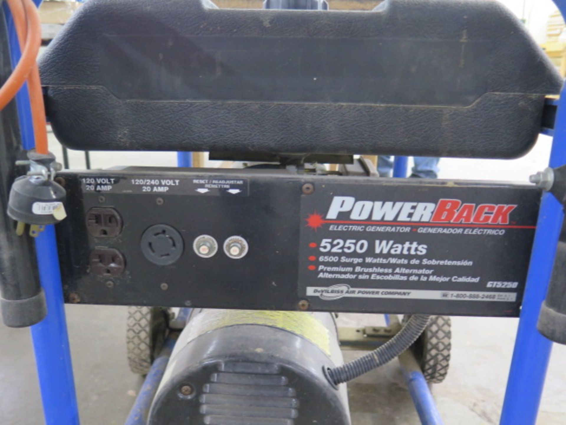 DeVilbiss "Power Back" 5250 Watt Gas Generator (SOLD AS-IS - NO WARRANTY) - Image 5 of 6