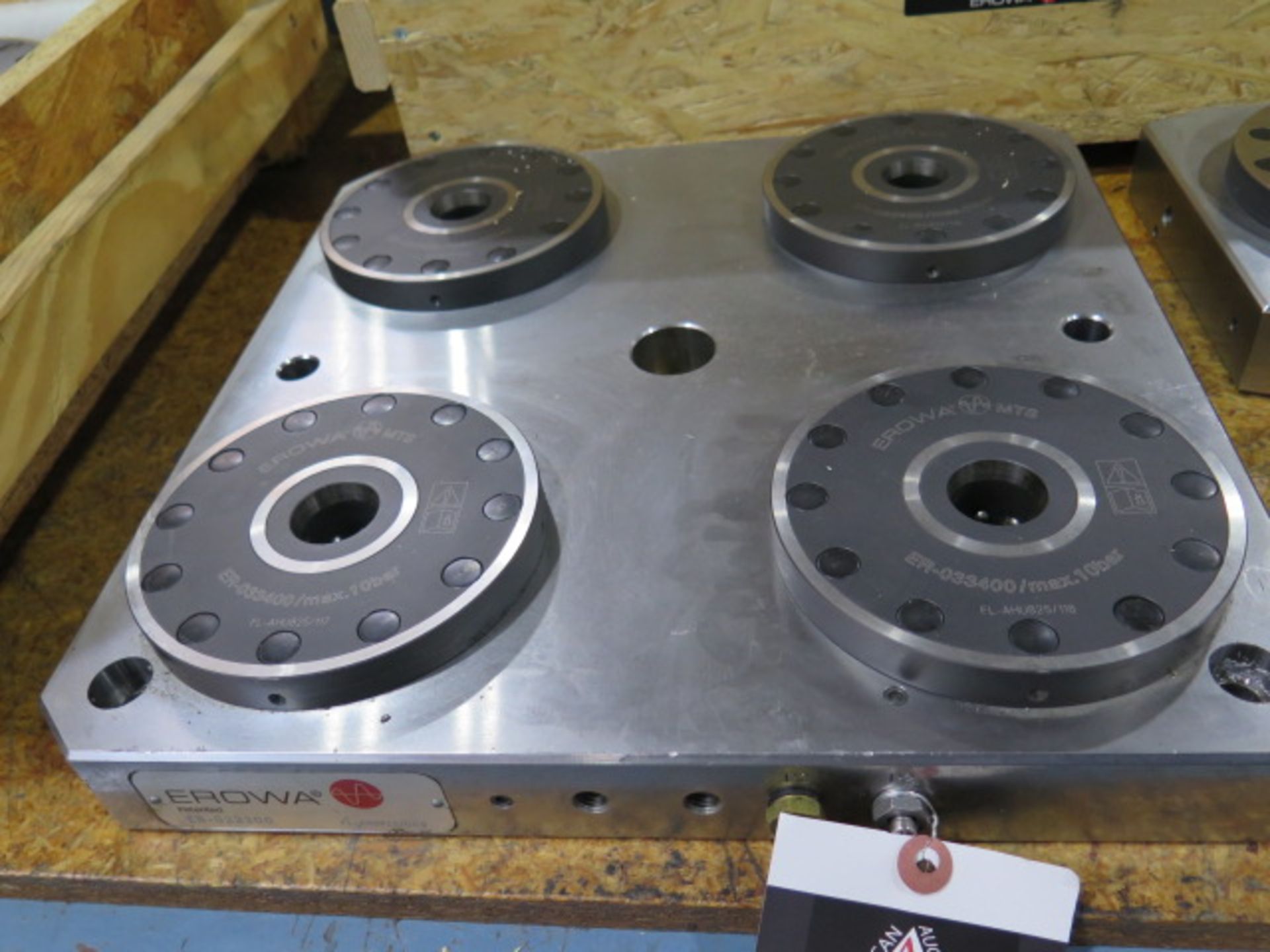 Erowa MTS ER-033300 "4-In-1" Base Plate w/ (4) Erowa ER-033400 MTS Chucks (SOLD AS-IS - NO - Image 4 of 7