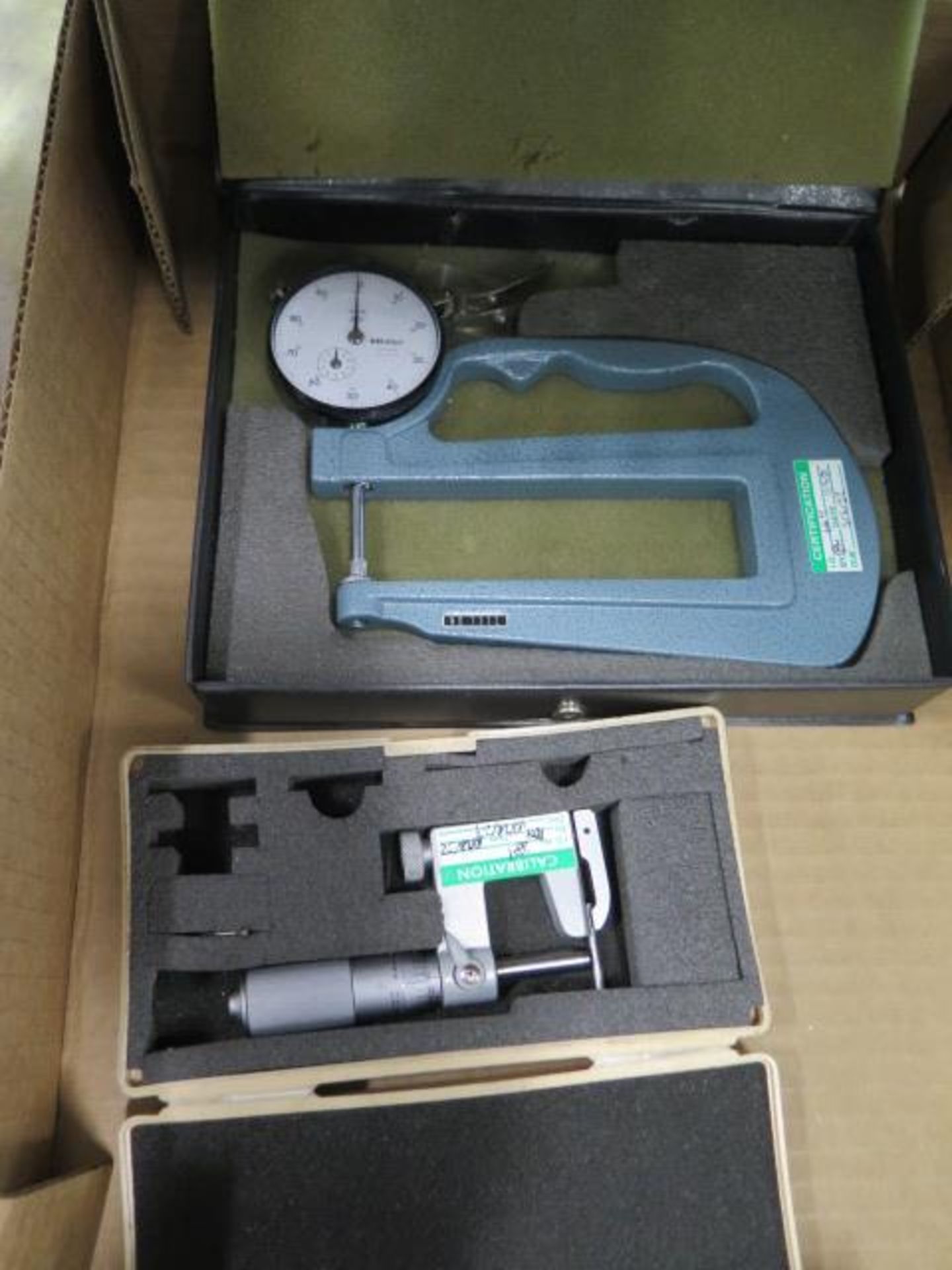 Mitutoyo 0-1" x 4.5" Dceep Throat Dial Snap Gage and Mitutoyo 0-1" Anvil Mic (SOLD AS-IS - NO - Image 2 of 4