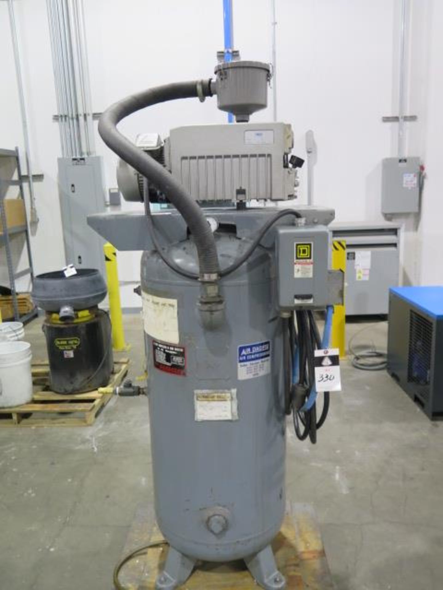 Squire Coeswell mdl. S2 2Hp Vacuum Compressor s/n 05033051 w/ 60 Gallon Vertical Tank, SOLD AS IS