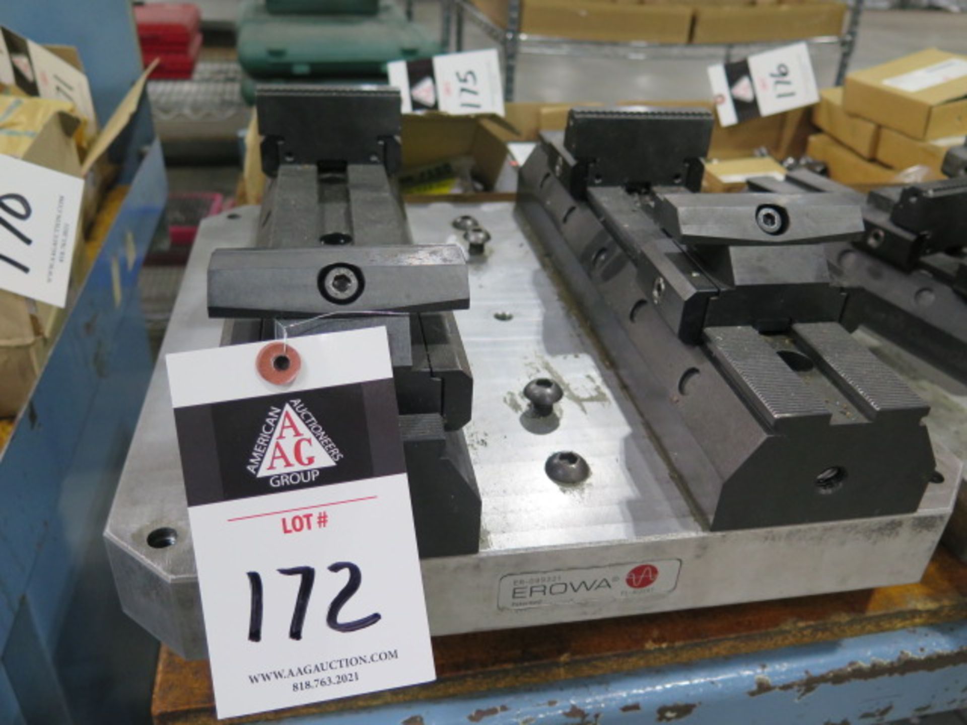 Erowa 4" Clamping Systems (2) w/ Erowa ER-099321 Pallet (SOLD AS-IS - NO WARRANTY)