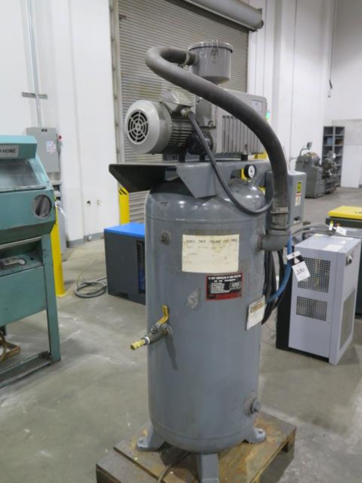 Squire Coeswell mdl. S2 2Hp Vacuum Compressor s/n 05033051 w/ 60 Gallon Vertical Tank, SOLD AS IS - Image 3 of 6