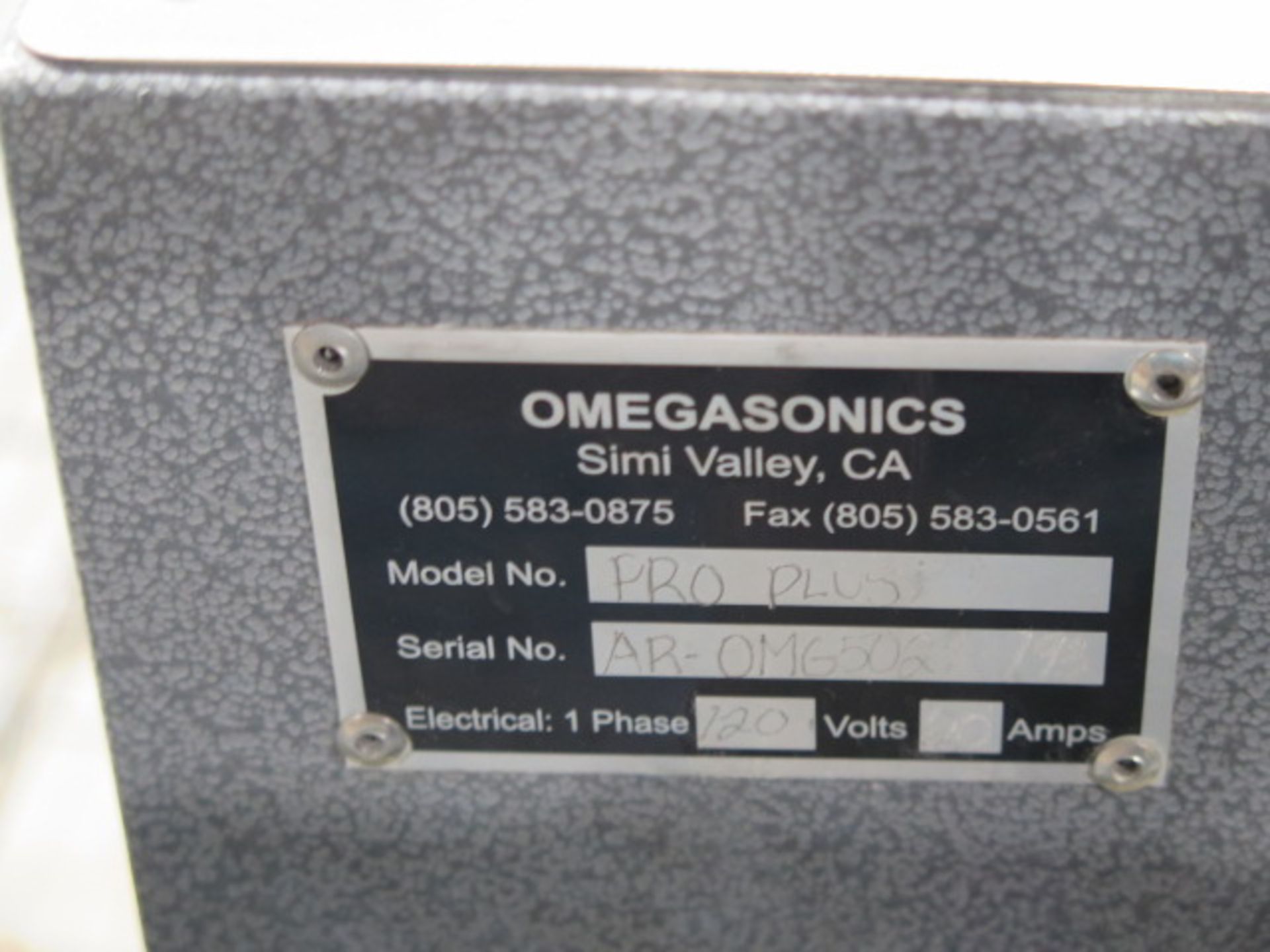 Omegasonics “Pro Plus” Ultrasonic Cleaning System s/n AR-OMG5028-193 w/ (3) DI Water Rince Tanks, - Bild 9 aus 9
