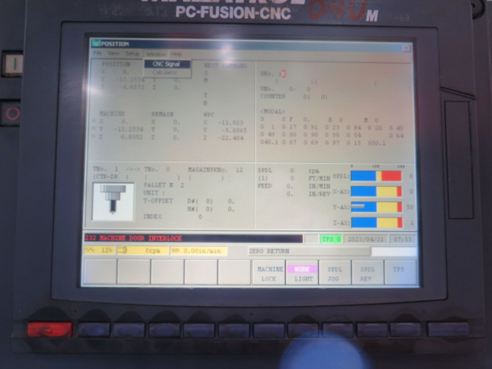 2001 Mazak FH 4000 2-Pallet CNC HMC (TOOLING NOT INCLUDED) w/ Mazatrol 640M PC-Fusion, SOLD AS IS - Image 12 of 25