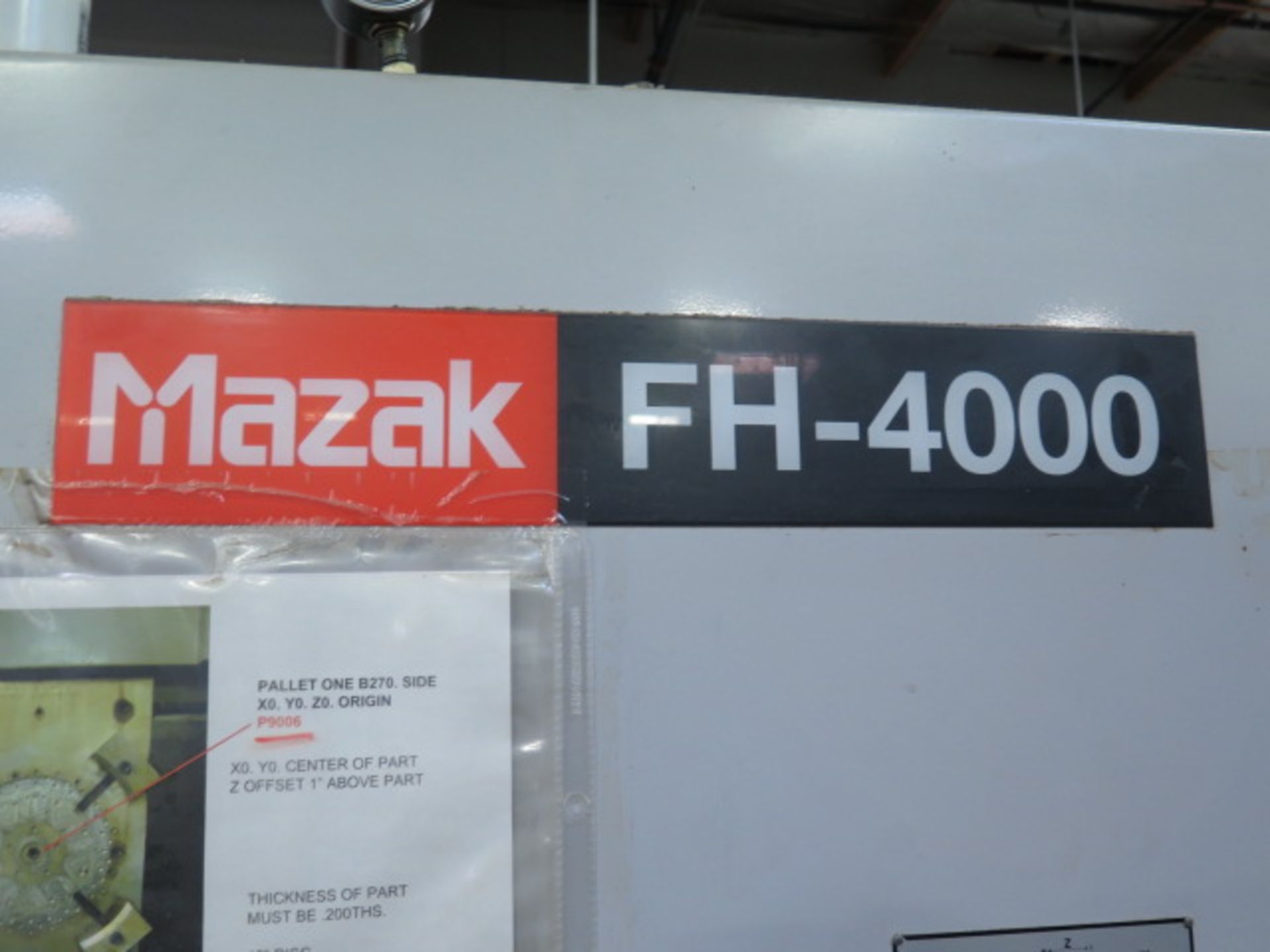 2002 Mazak FH 4000 2-Pallet CNC HMC (TOOLING NOT INCLUDED) w/ Mazatrol 640M PC-Fusion, SOLD AS IS - Image 4 of 22
