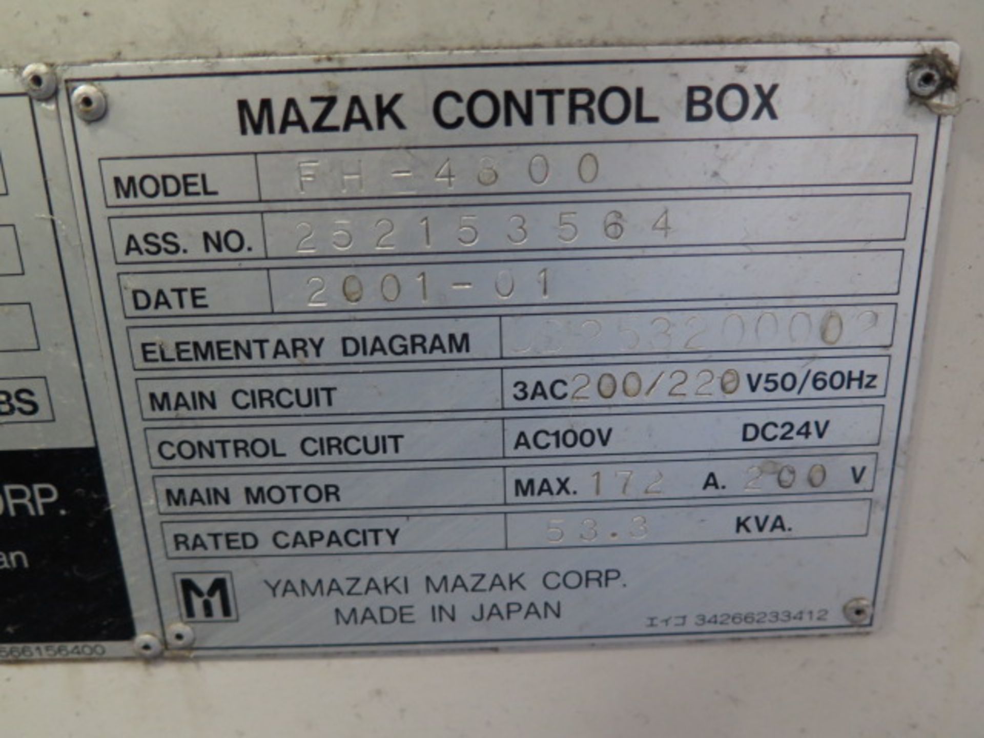 2001 Mazak FH 4800 2-Pallet CNC HMC (TOOLING NOT INCLUDED) w/ Mazatrol 640M PC-Fusion-CNC,SOLD AS IS - Image 25 of 25